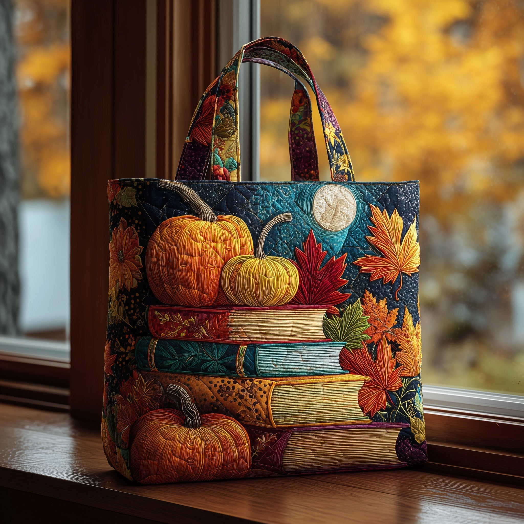Bookish Harvest Quilted Tote Bag GFTOMA2313
