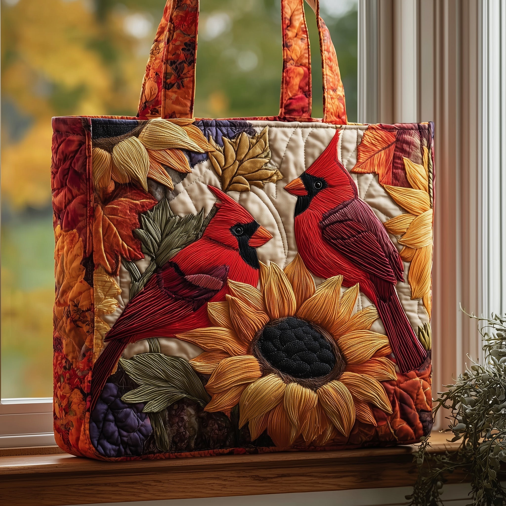 Autumn Cardinals Quilted Tote Bag GFTOMA2370