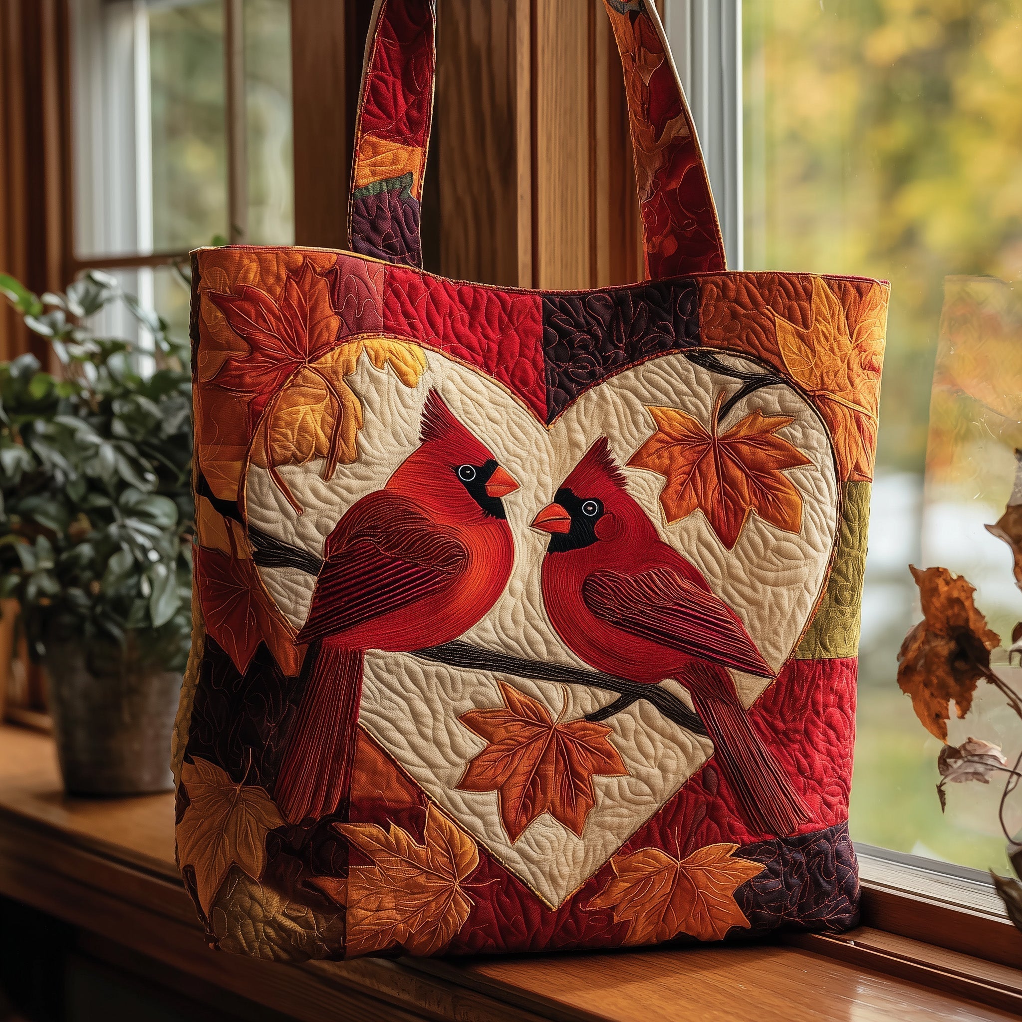 Autumn Cardinals Quilted Tote Bag GFTOMA2371