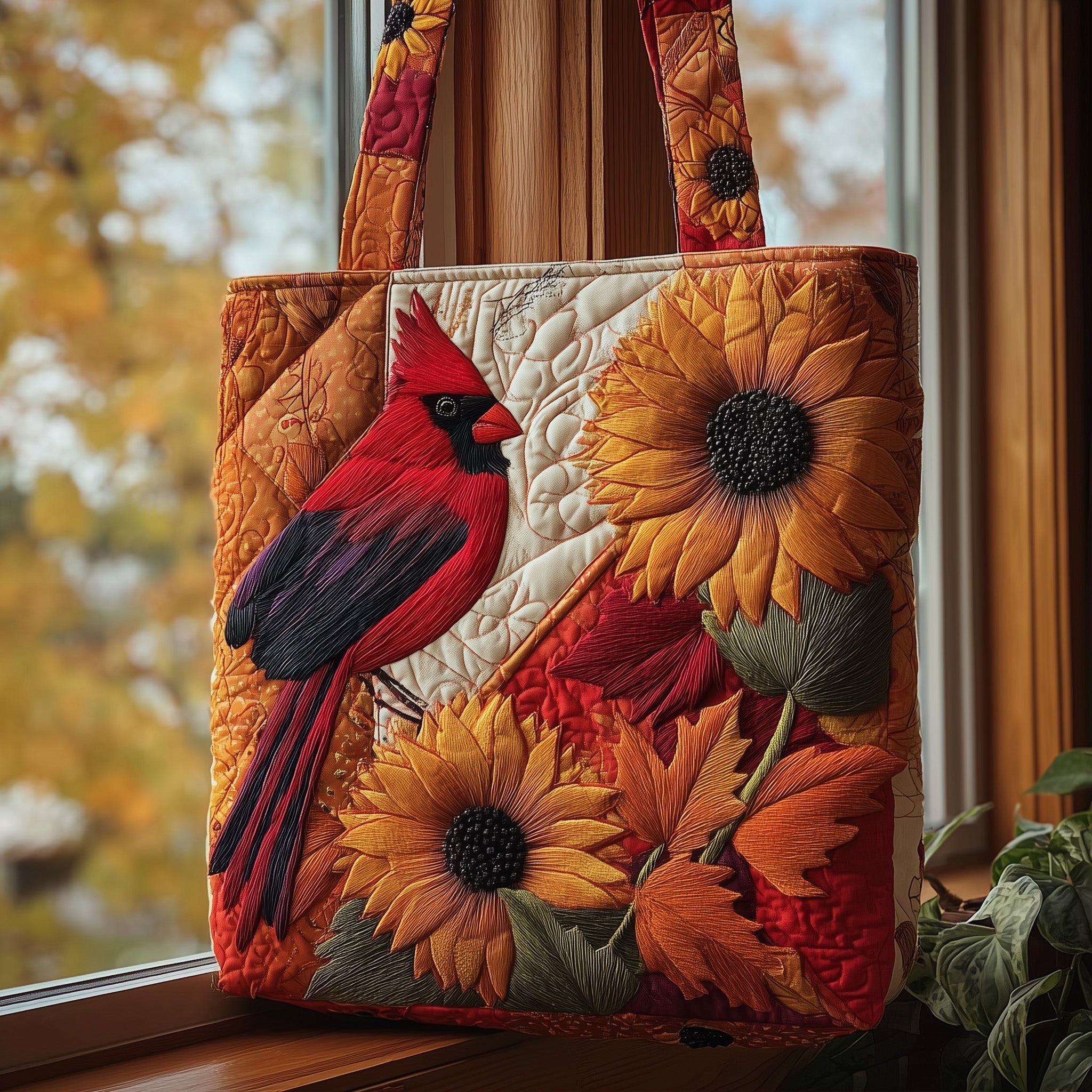 Autumn Cardinals Quilted Tote Bag GFTOMA2374