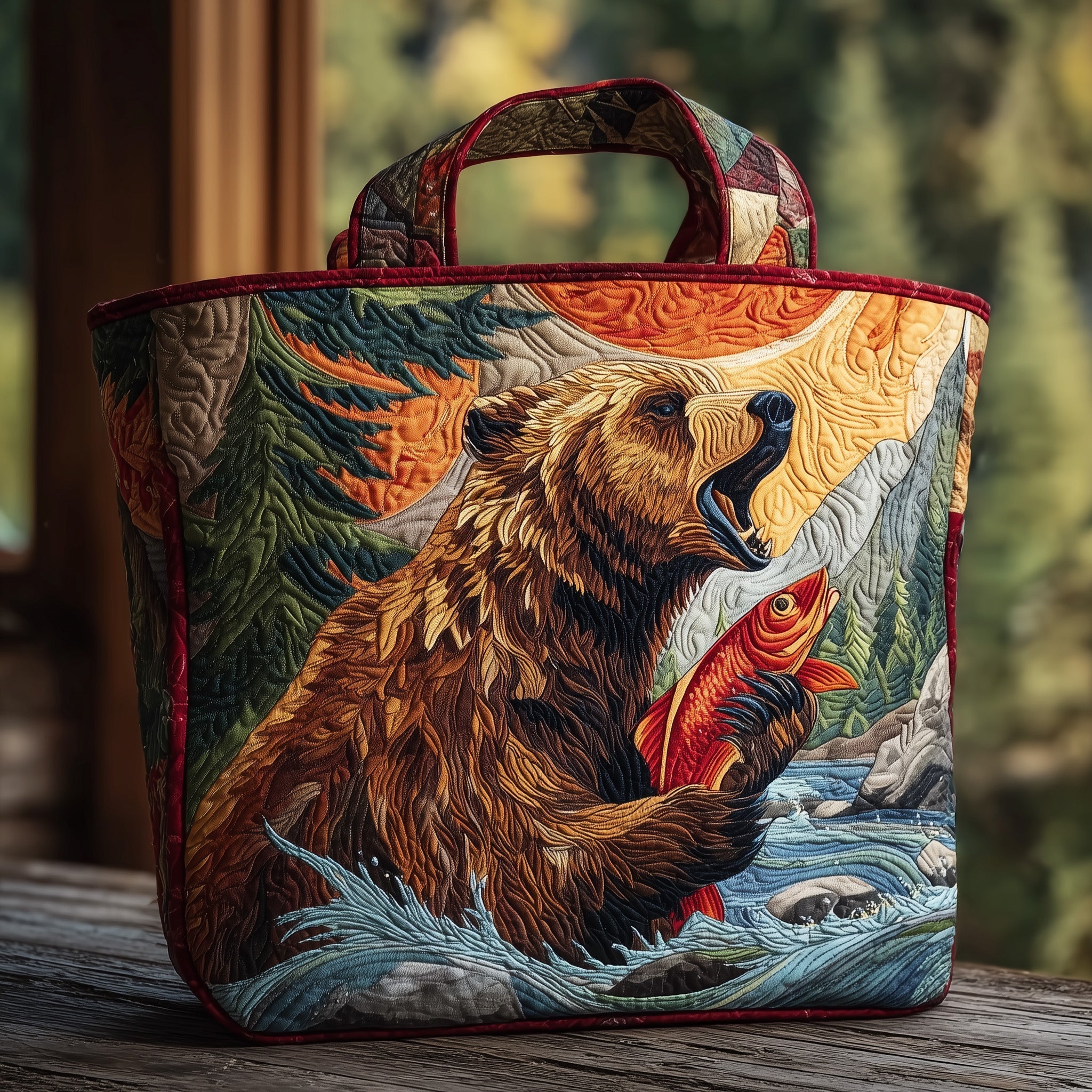 Wilderness Bear Quilted Tote Bag GFTOMA2455