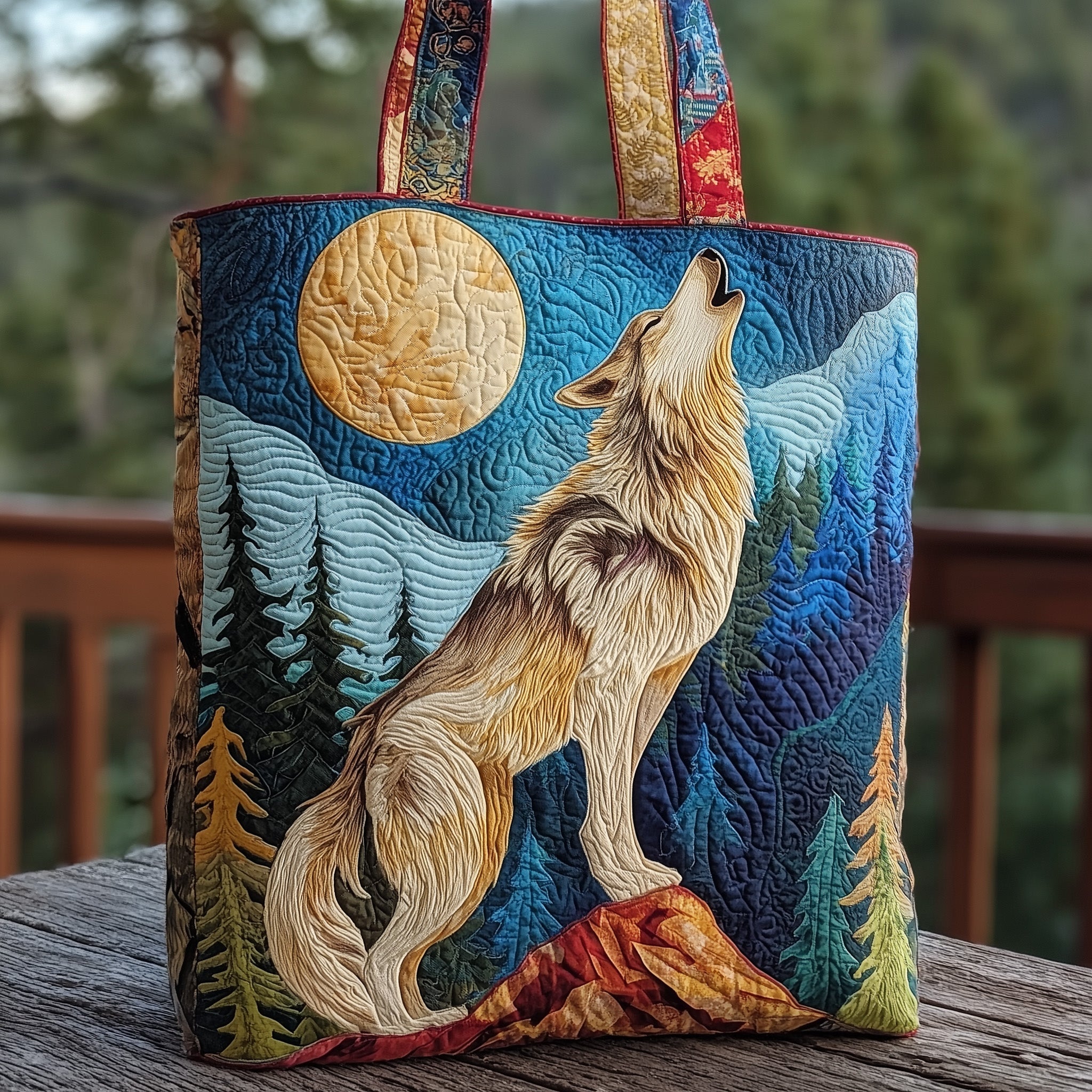 Wolf Quilted Tote Bag GFTOMA2459