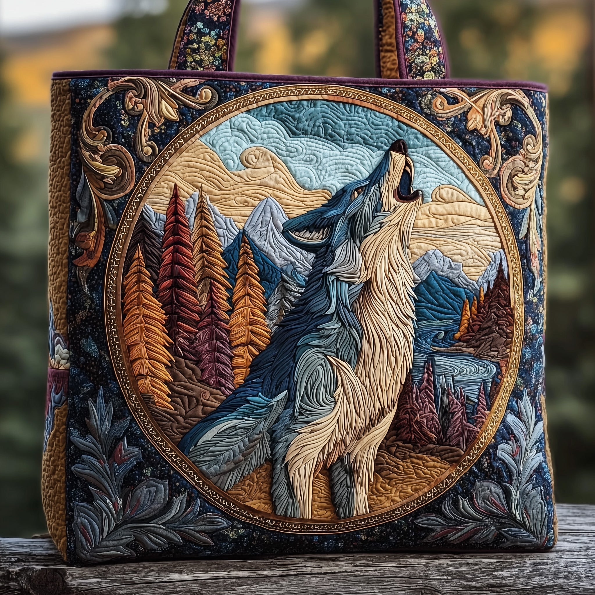 Wolf Quilted Tote Bag GFTOMA2462