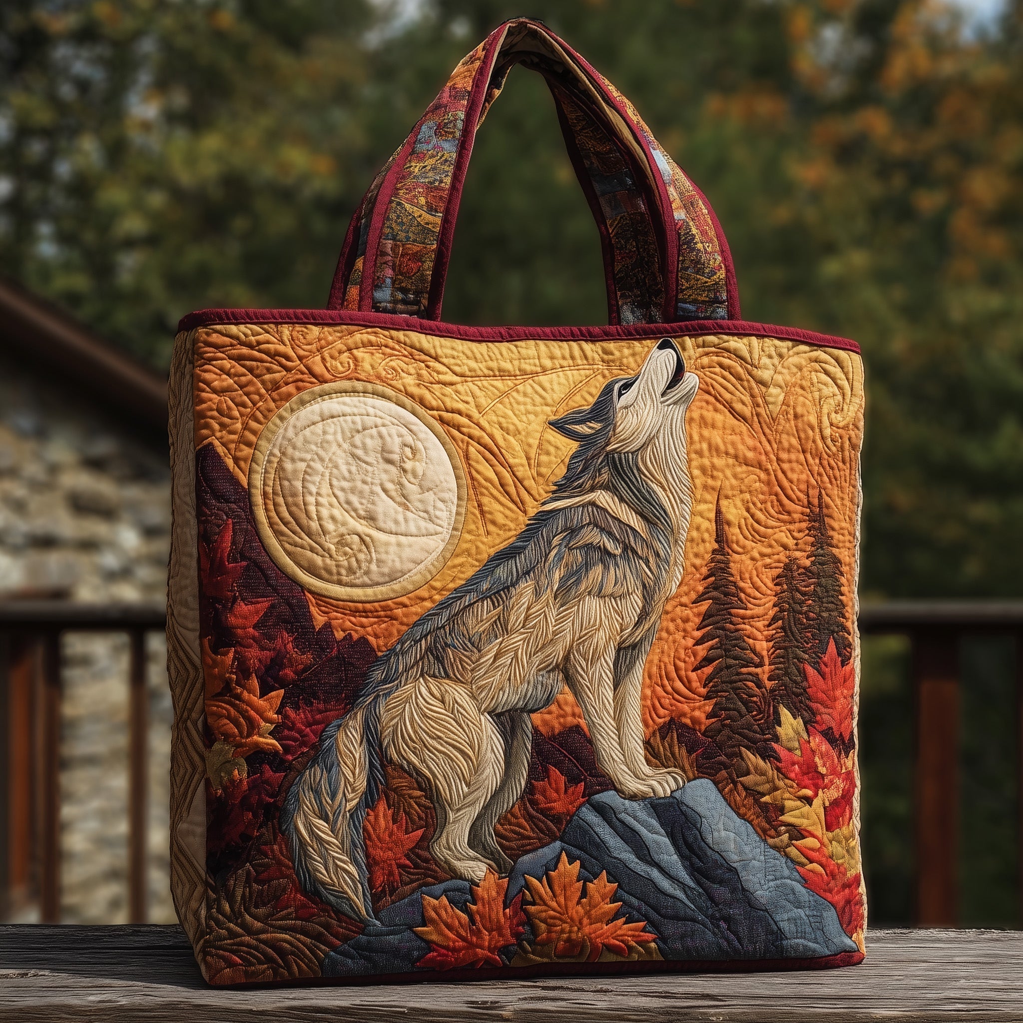 Wolf Quilted Tote Bag GFTOMA2463