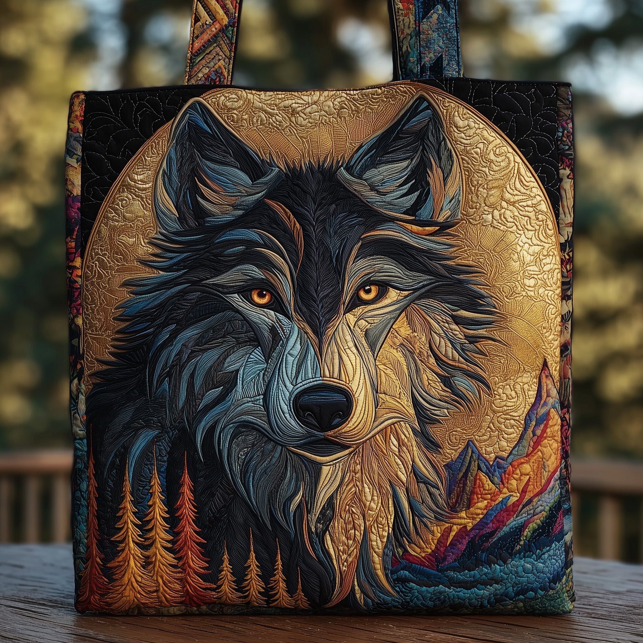 Wolf Quilted Tote Bag GFTOMA2464