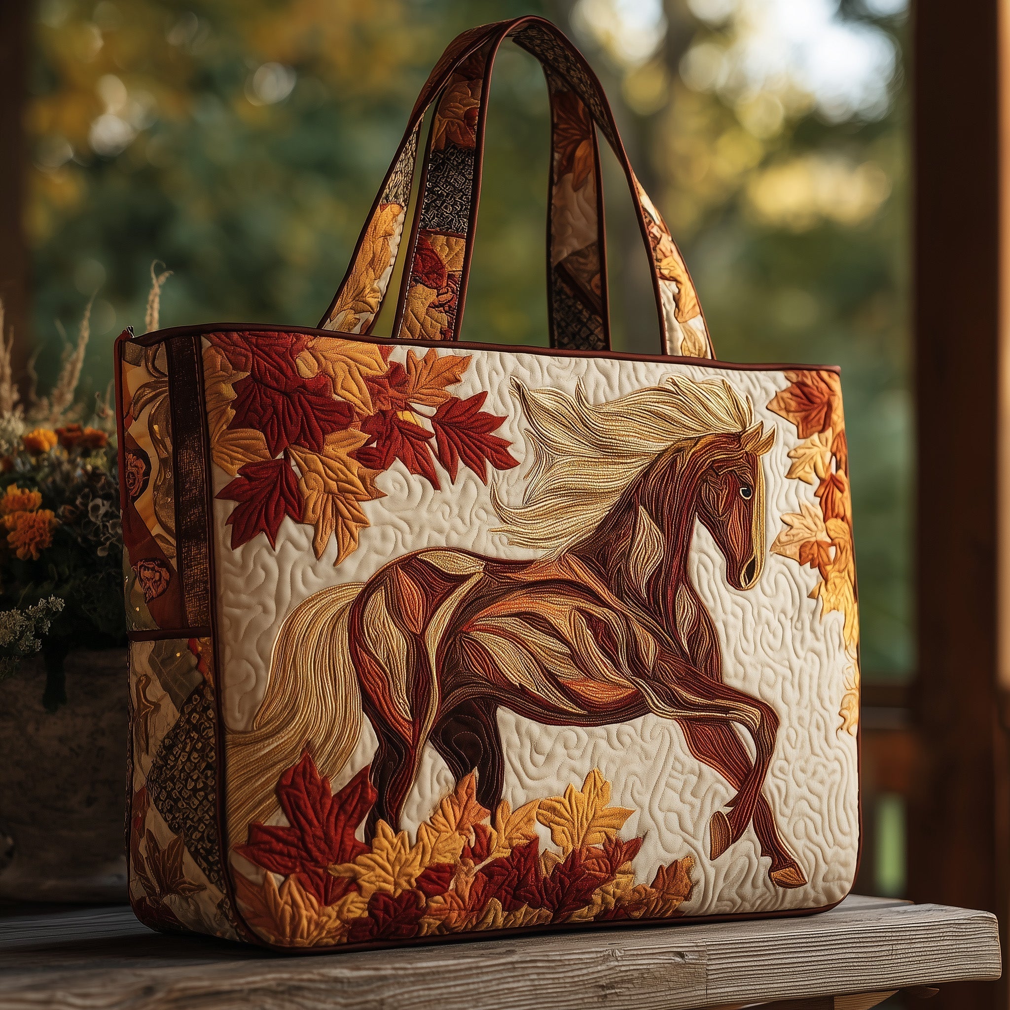 Mustang Leaf Quilted Tote Bag GFTOMA2625
