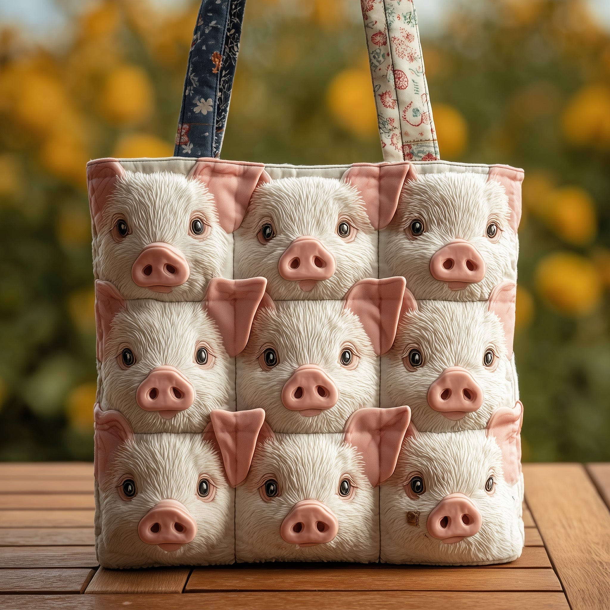 Happy Piggies Quilted Tote Bag GFTOMA2697