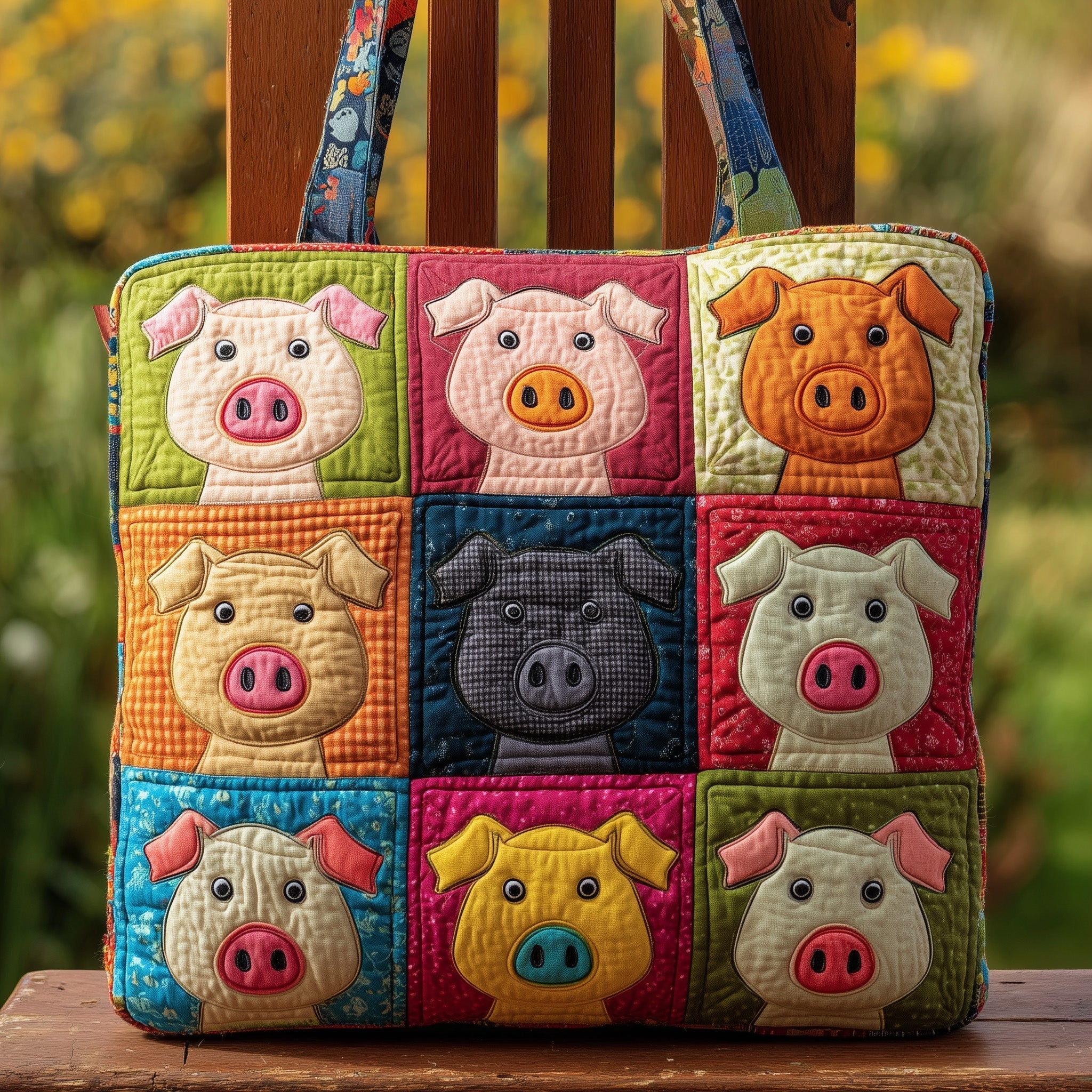 Happy Piggies Quilted Tote Bag GFTOMA2701