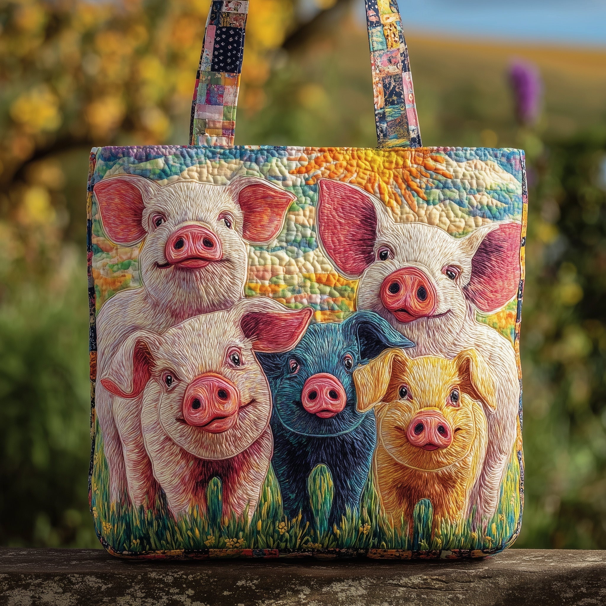 Happy Piggies Quilted Tote Bag GFTOMA2703