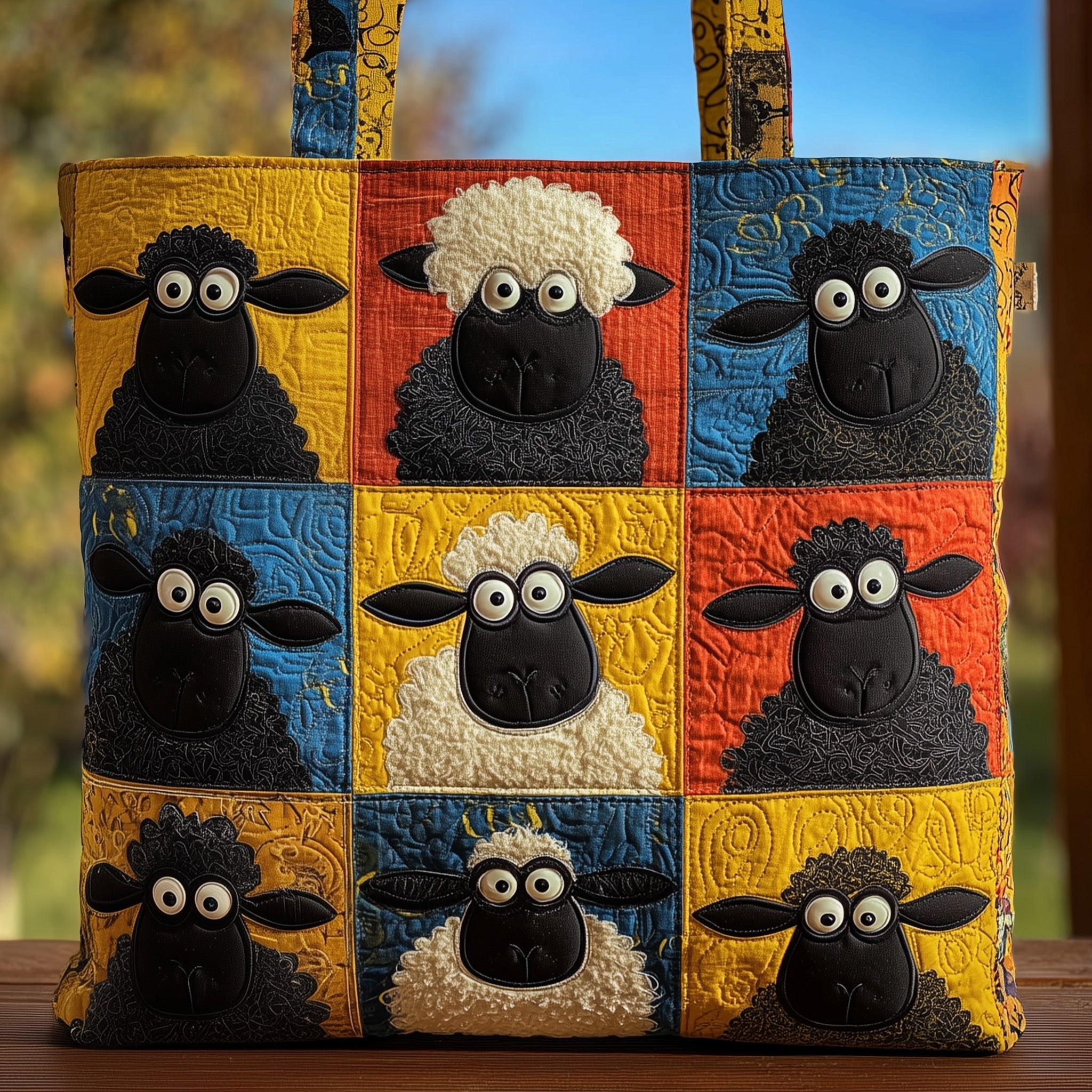 Whimsical Sheep Quilted Tote Bag GFTOMA2715