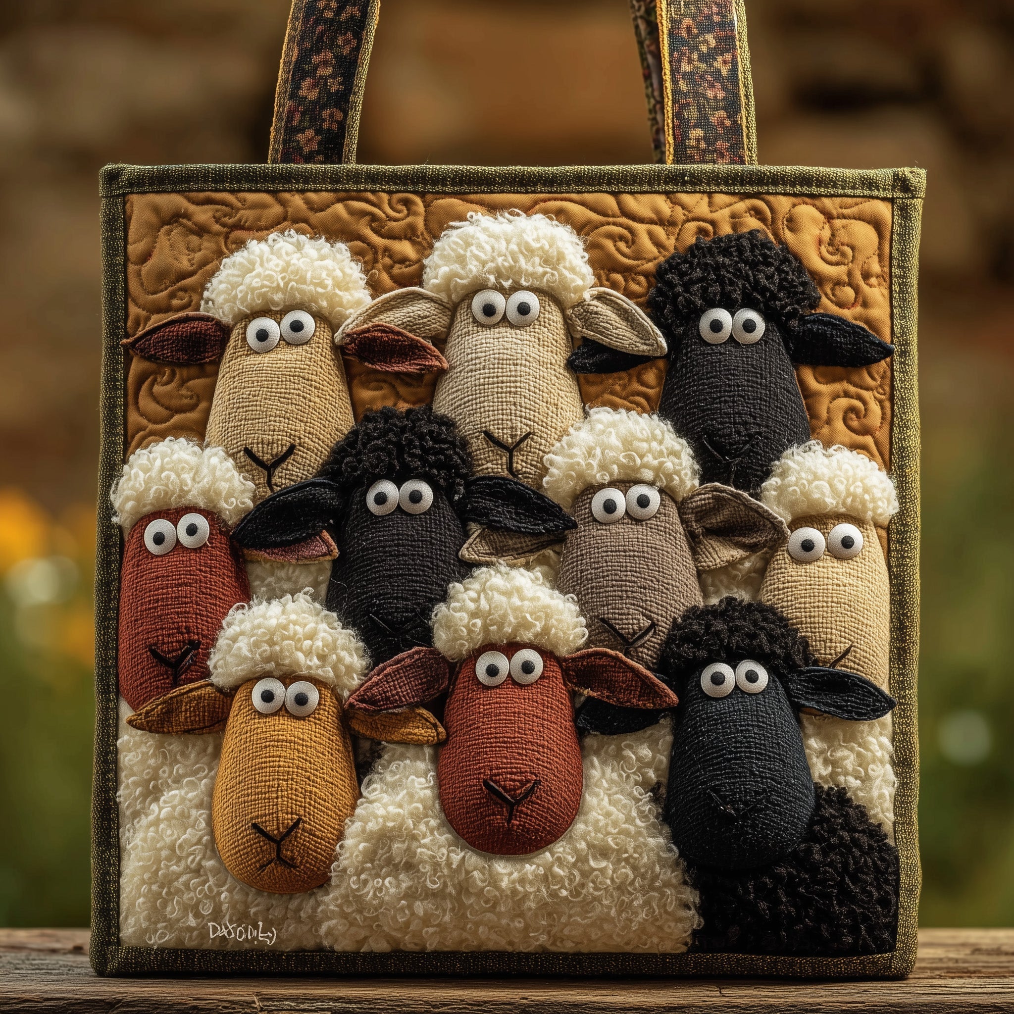 Whimsical Sheep Quilted Tote Bag GFTOMA2720