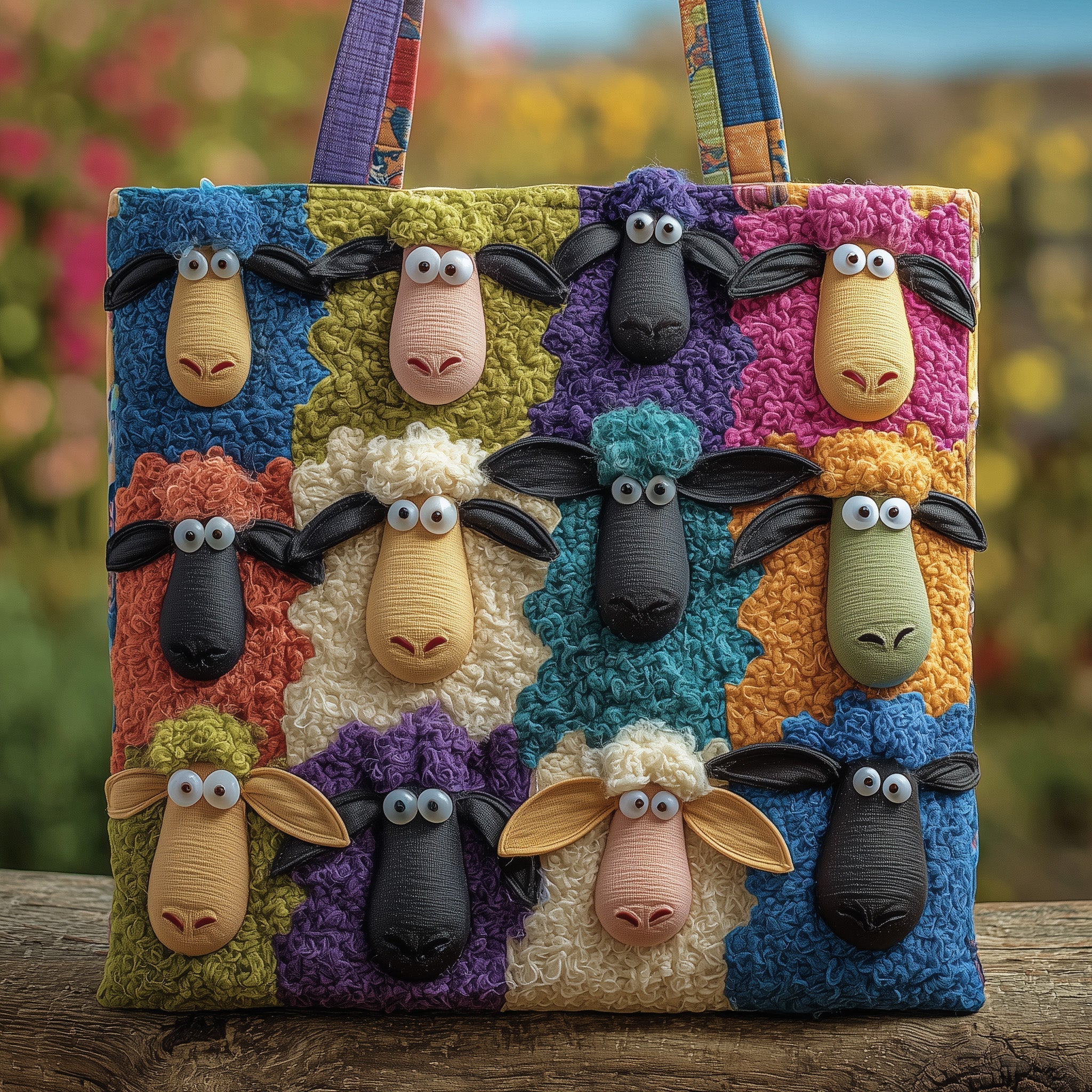 Whimsical Sheep Quilted Tote Bag GFTOMA2721