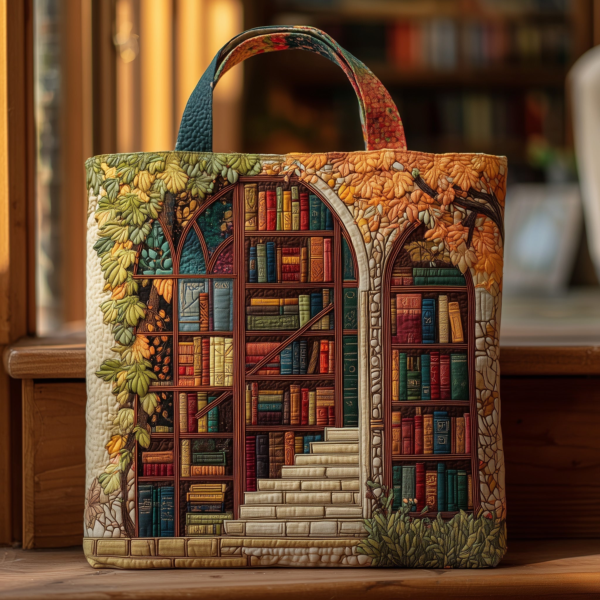 Fall Book Haven Quilted Tote Bag GFTOMA2789