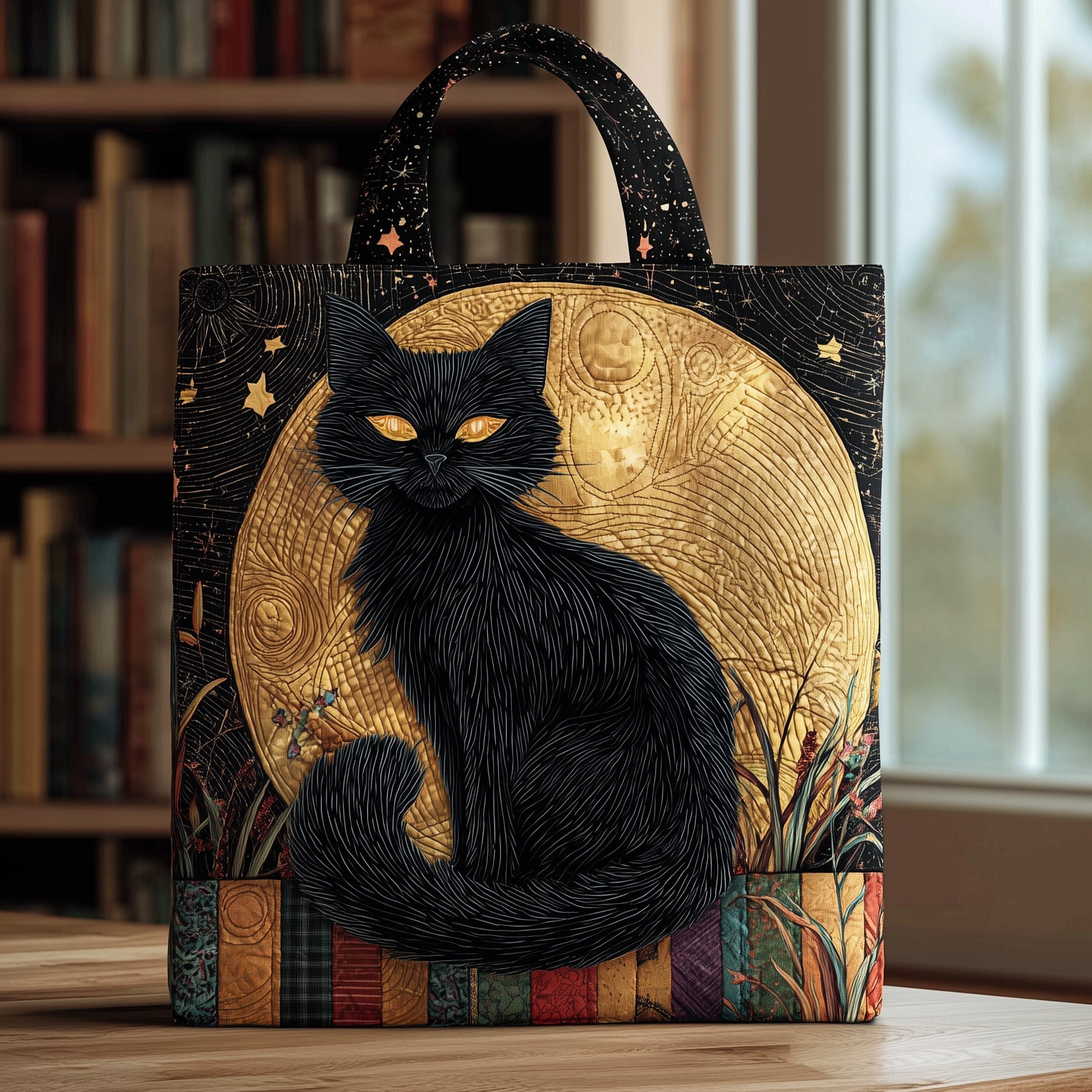 Black Cat Quilted Tote Bag GFTOMA2938