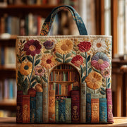 Floral Bookish Quilted Tote Bag GFTOMA3585