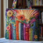 Floral Bookish Quilted Tote Bag GFTOMA3586