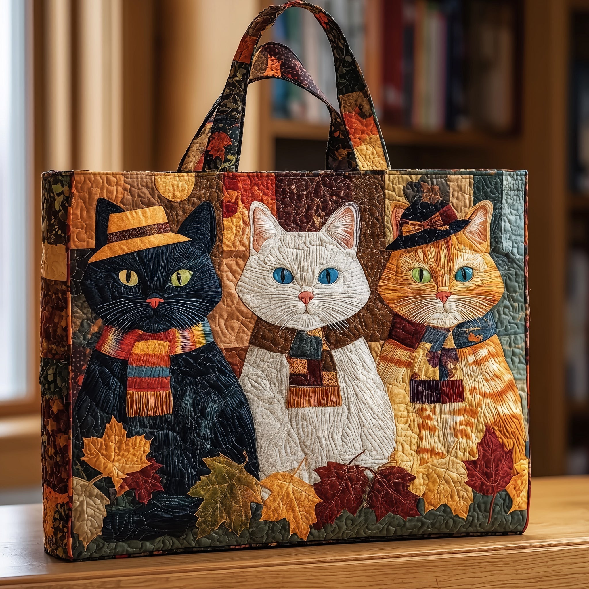 Autumn Cat Quilted Tote Bag GFTOMA3654