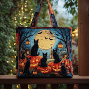 Midnight Cat Quilted Tote Bag GFTOMA4023