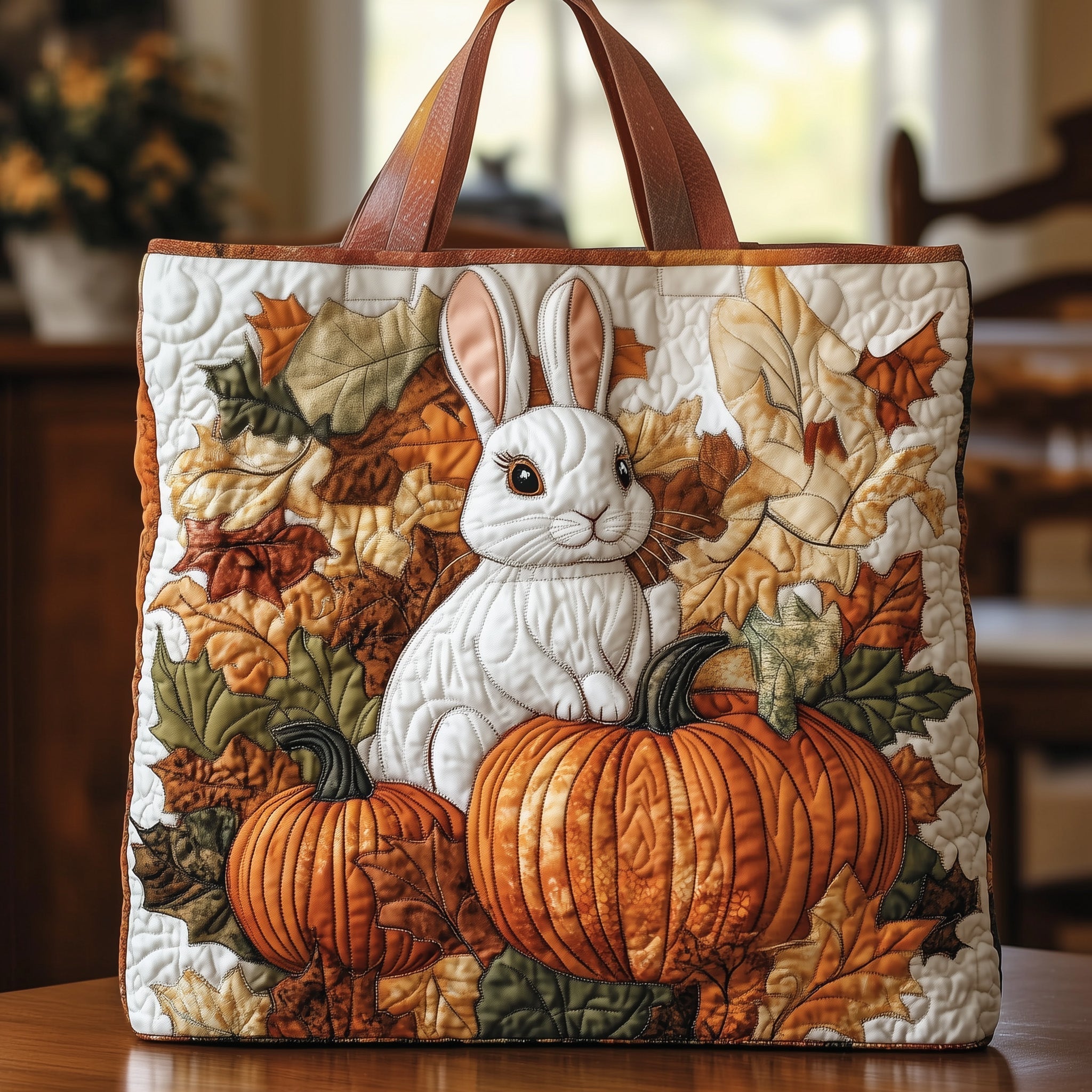Autumn Bunnies Quilted Tote Bag GFTOMA4439