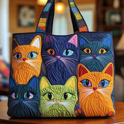 Whimsical Cat Quilted Tote Bag GFTOMA4473