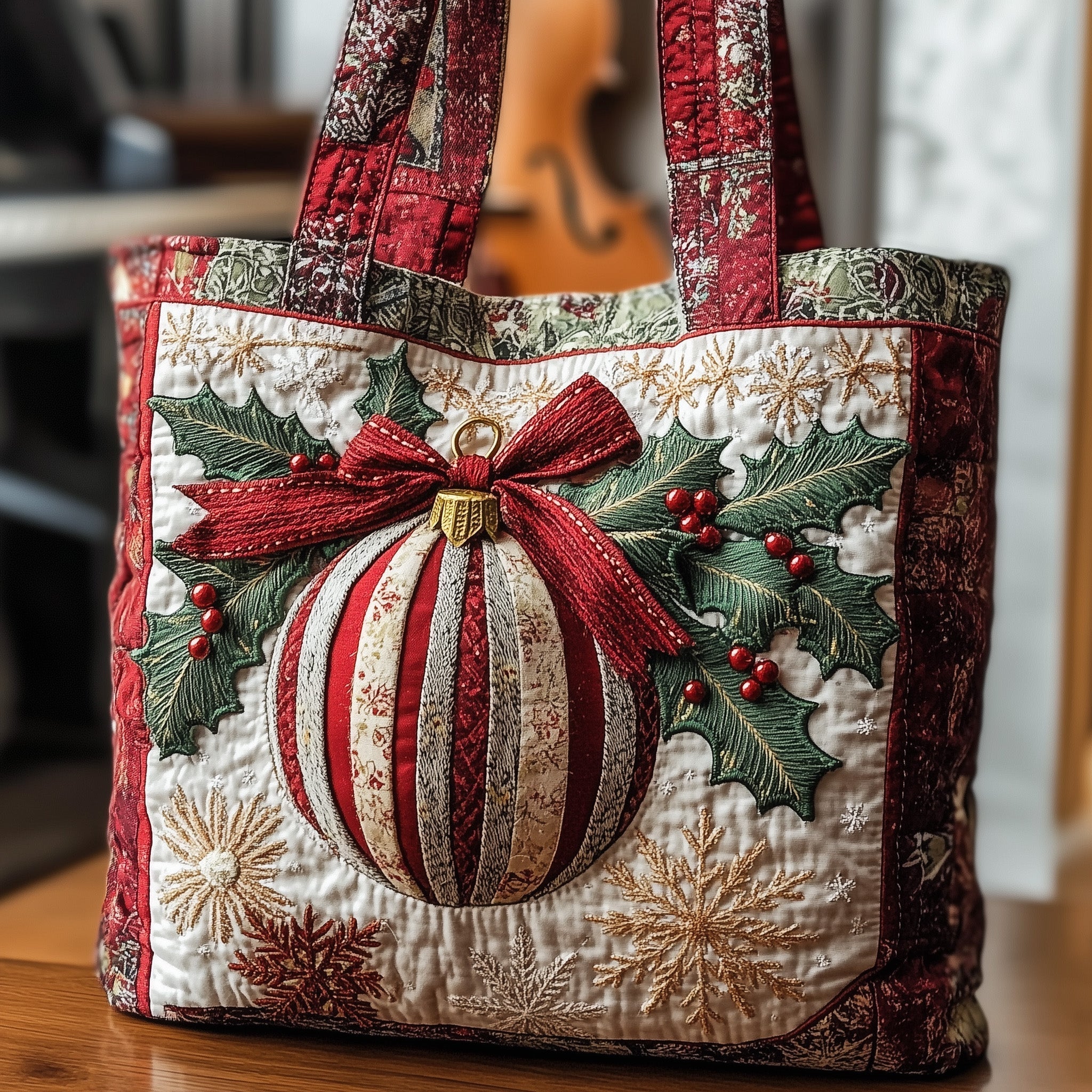 Christmas Time Quilted Tote Bag GFTOMA4498