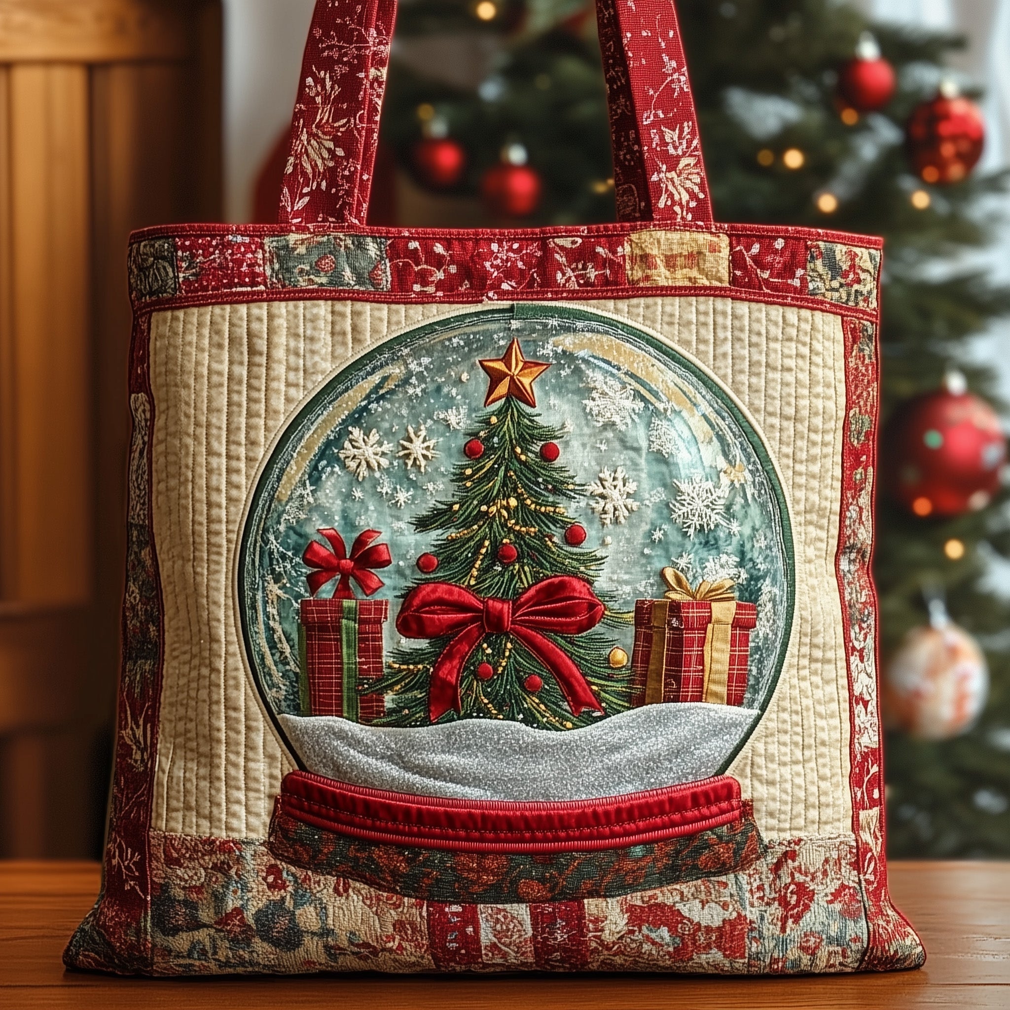 Christmas Time Quilted Tote Bag GFTOMA4502