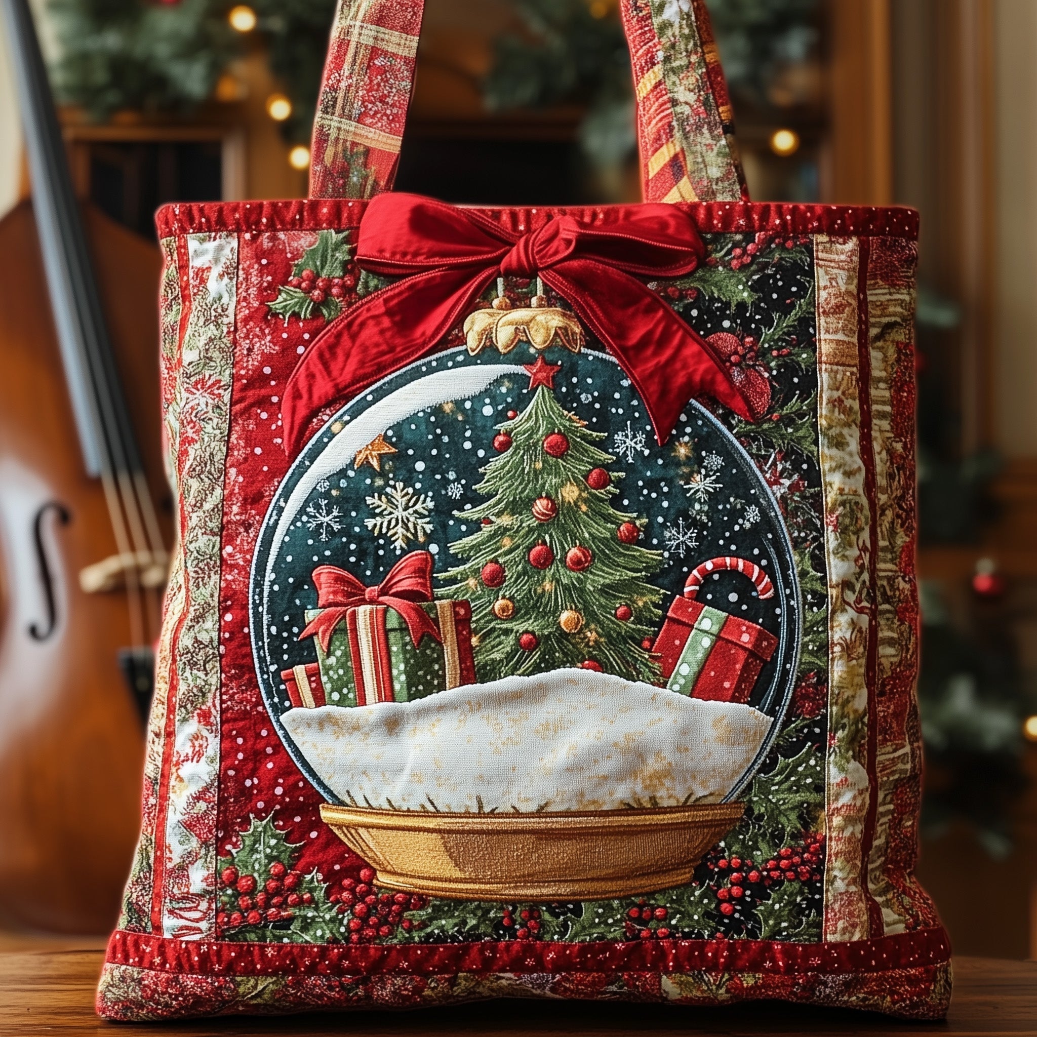 Christmas Time Quilted Tote Bag GFTOMA4503