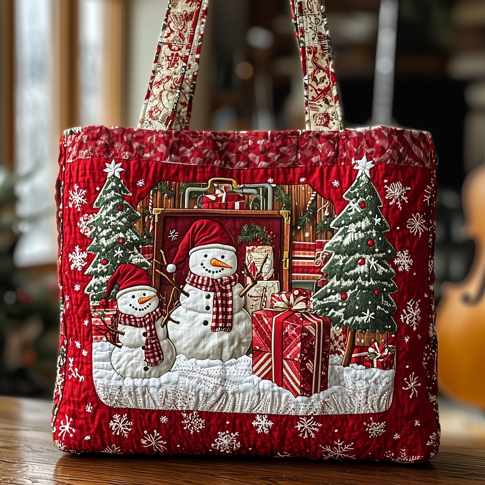 Jolly Snowman Quilted Tote Bag GFTOMA4543