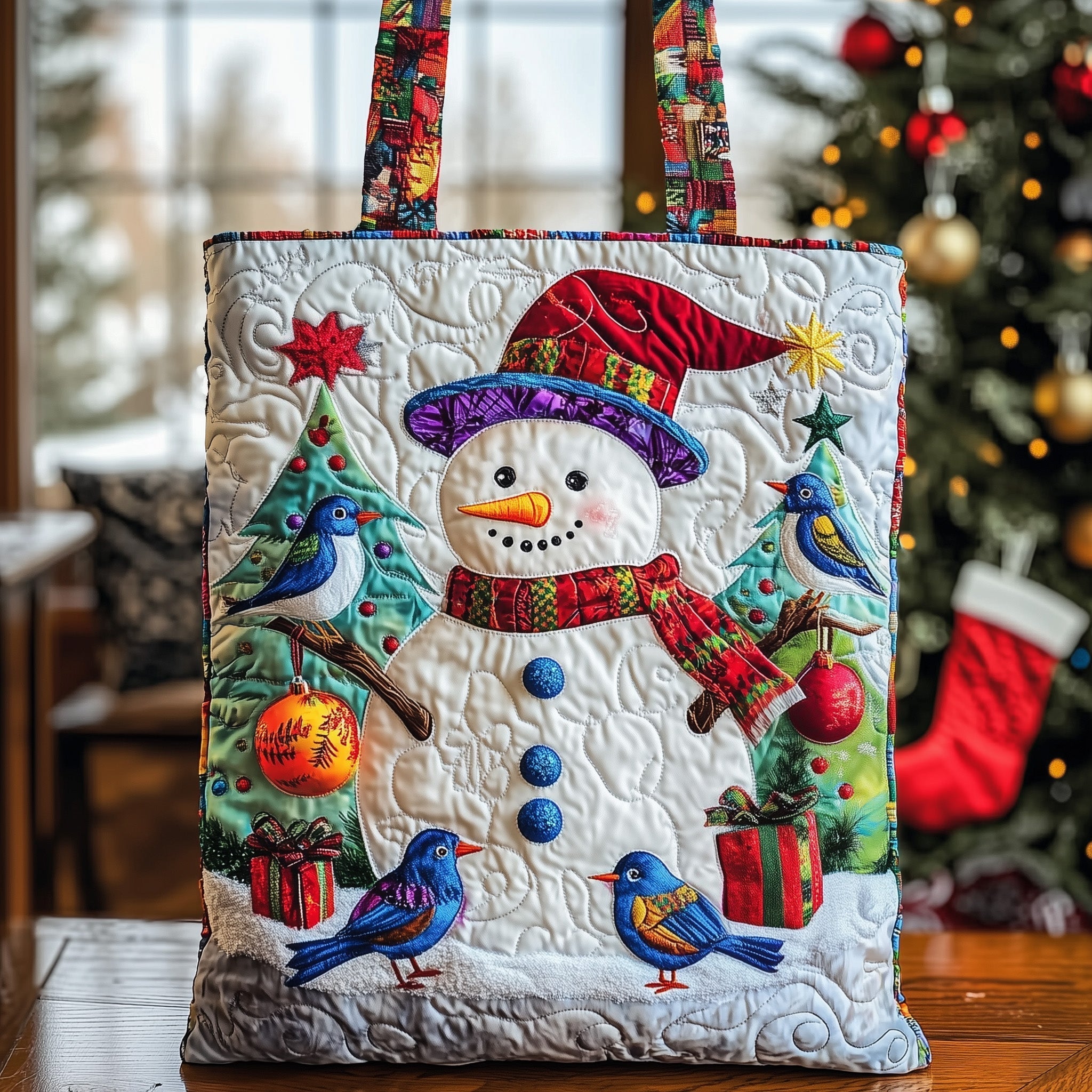 Jolly Snowman Quilted Tote Bag GFTOMA4545