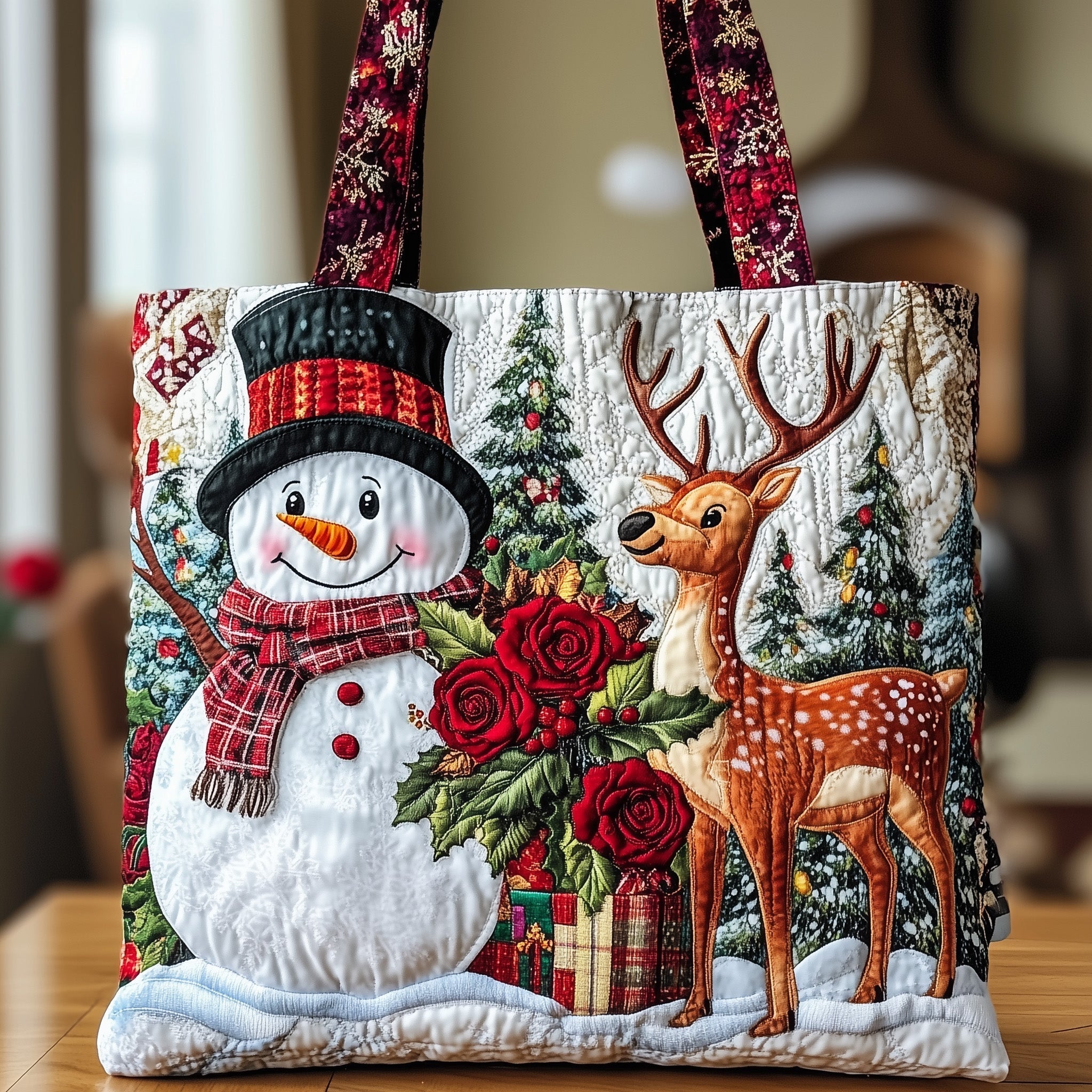 Jolly Snowman Quilted Tote Bag GFTOMA4546