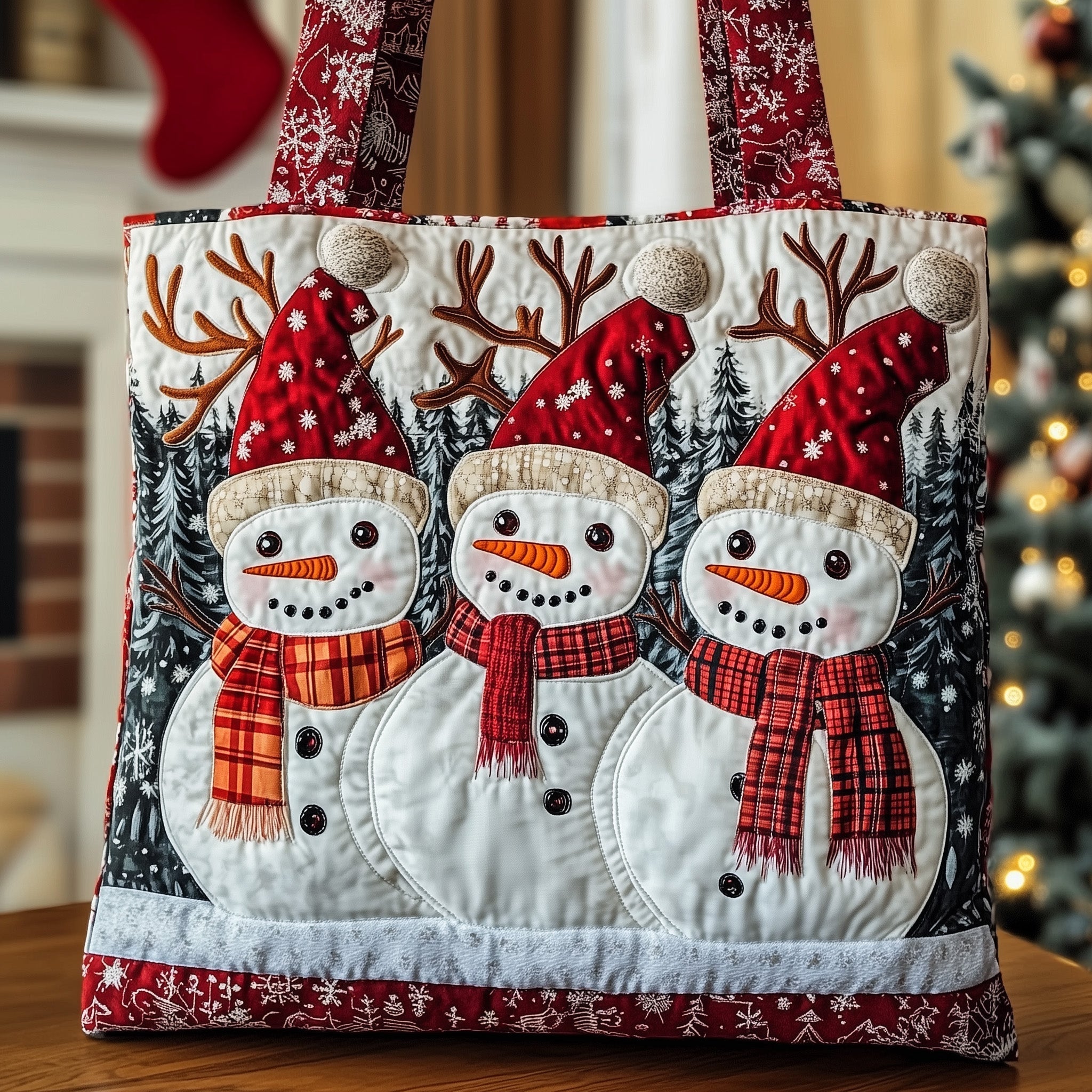 Jolly Snowman Quilted Tote Bag GFTOMA4550
