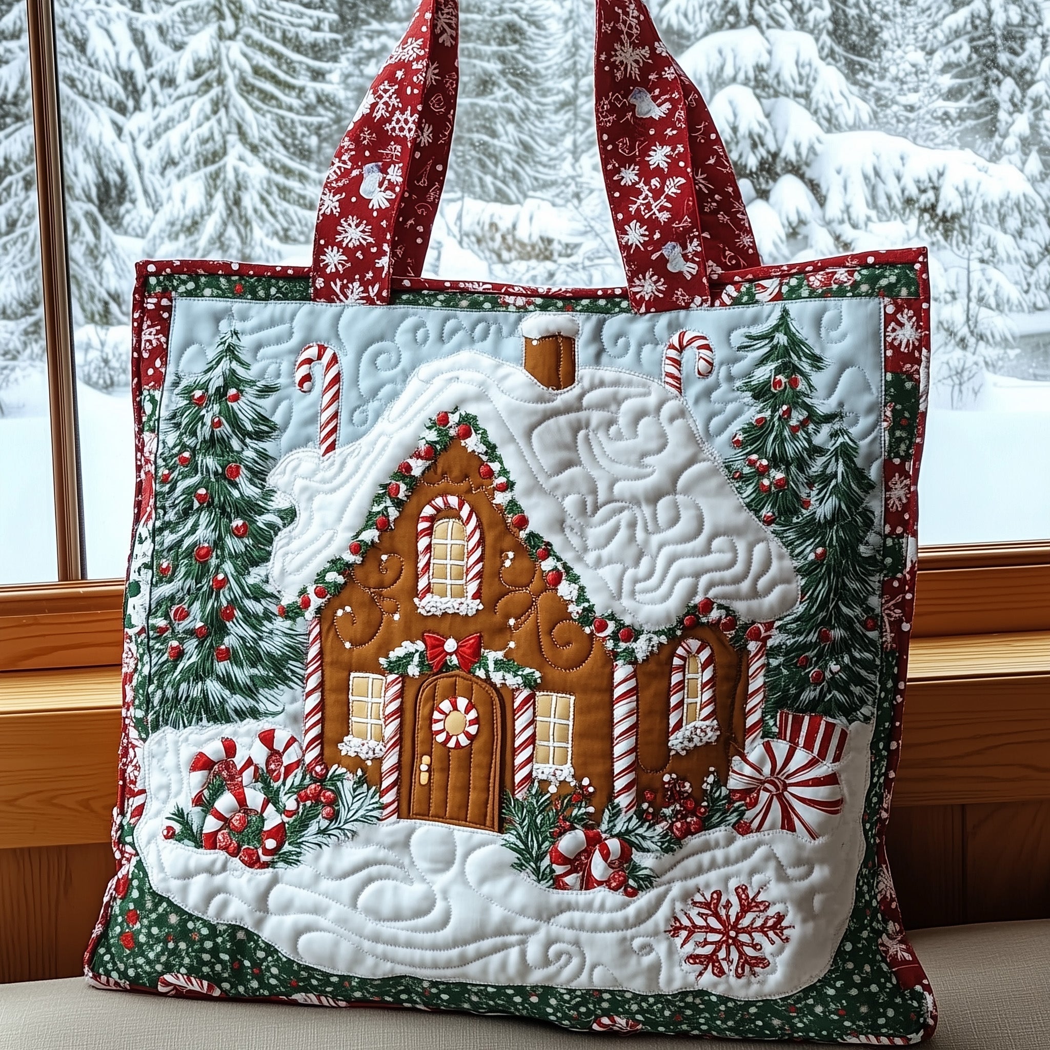 Gingerbread Quilted Tote Bag GFTOMA4583