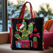 Christmas Cactus Quilted Tote Bag GFTOMA4683
