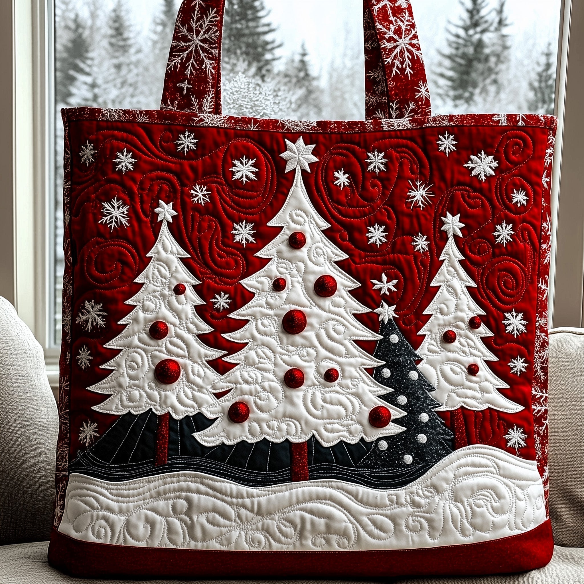 Evergreen Charm Quilted Tote Bag GFTOMA5159