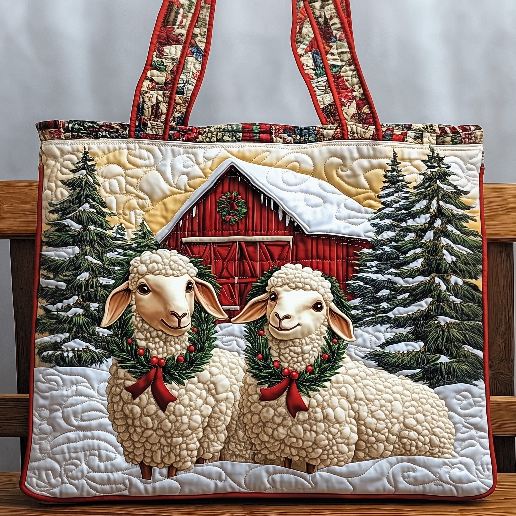 Farmhouse Sheep Quilted Tote Bag GFTOMA5276