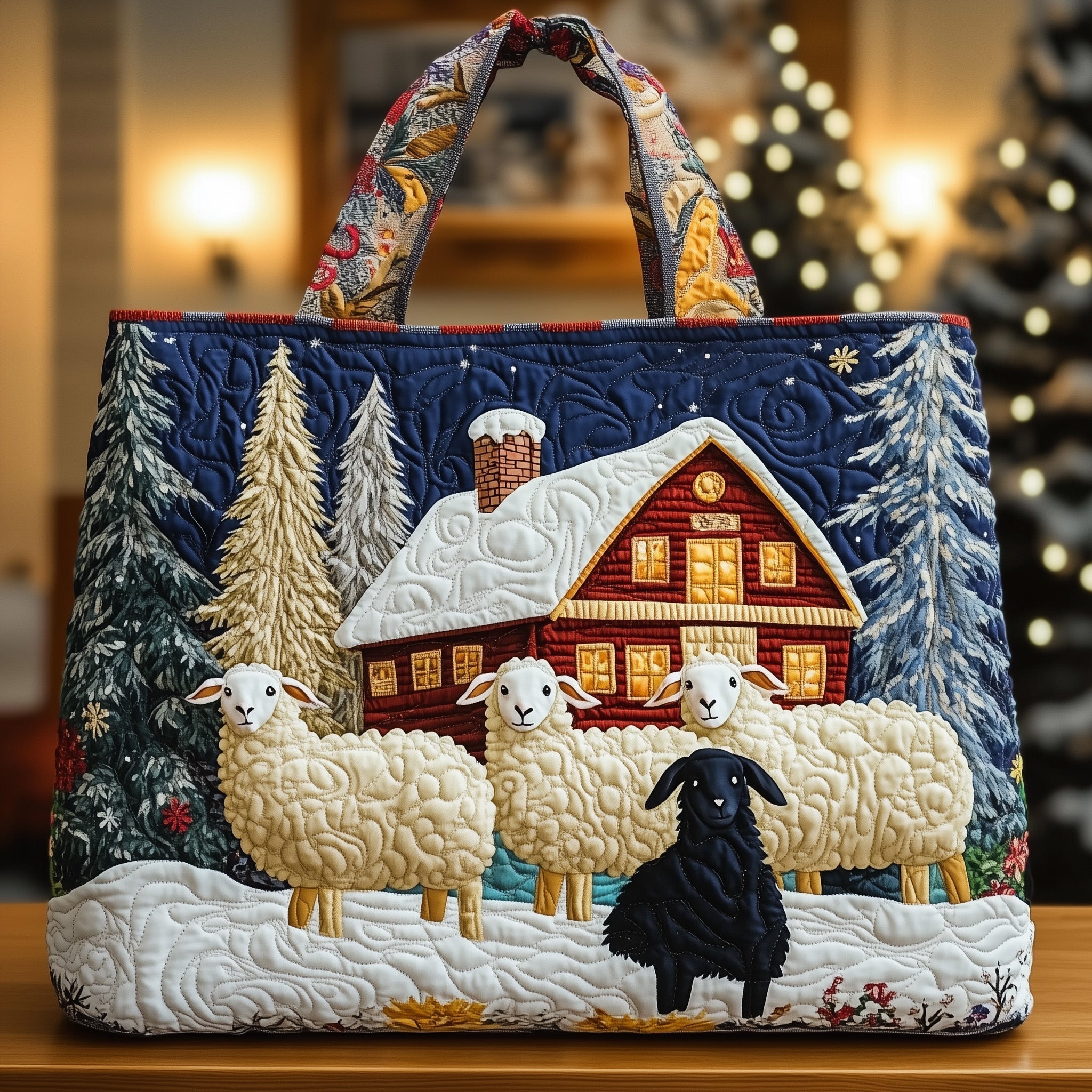 Farmhouse Sheep Quilted Tote Bag GFTOMA5277