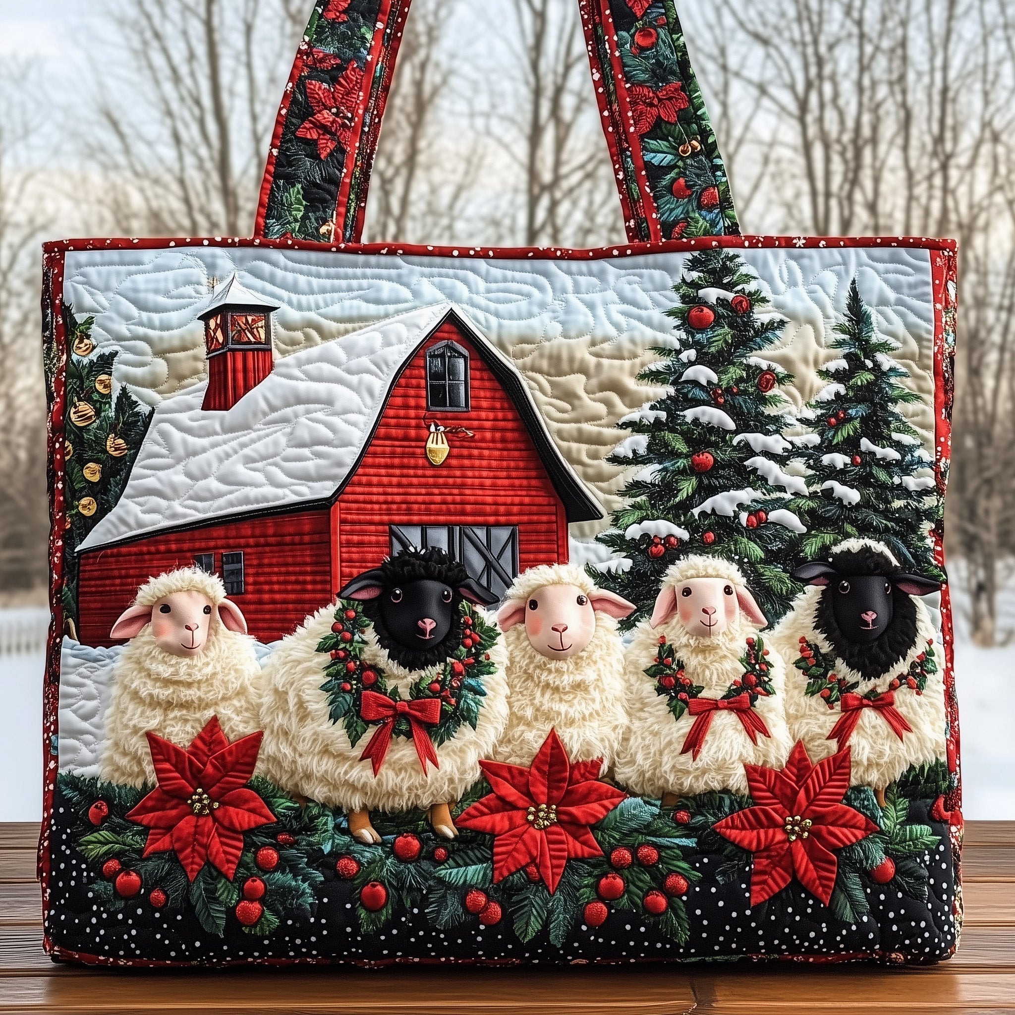 Farmhouse Sheep Quilted Tote Bag GFTOMA5278