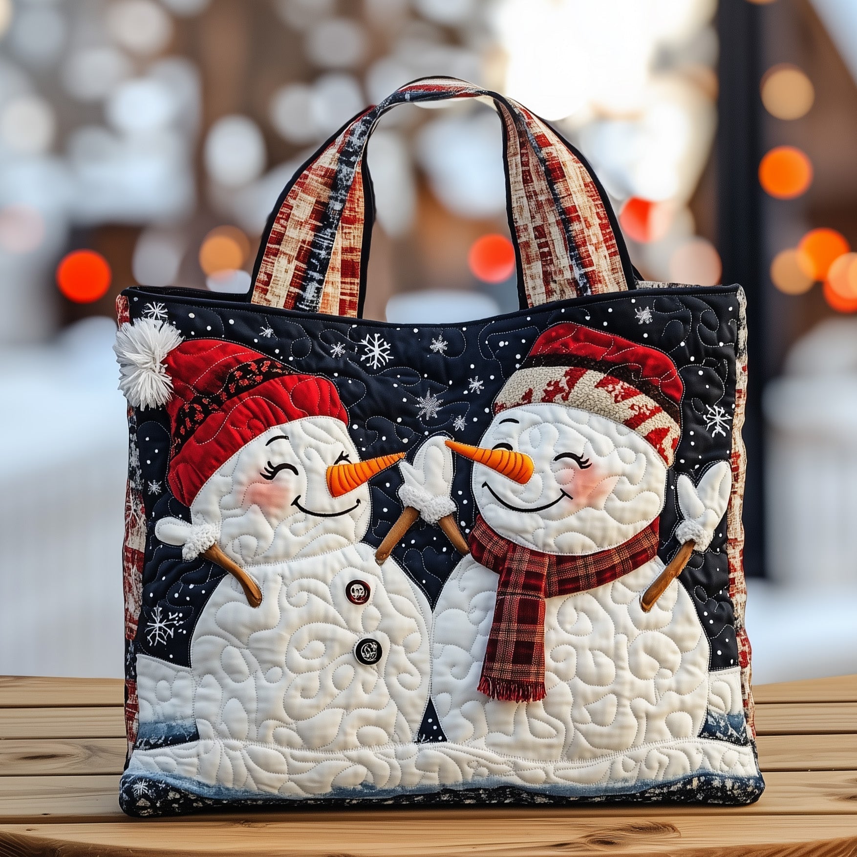 Snowman Lane Quilted Tote Bag GFTOMA5298