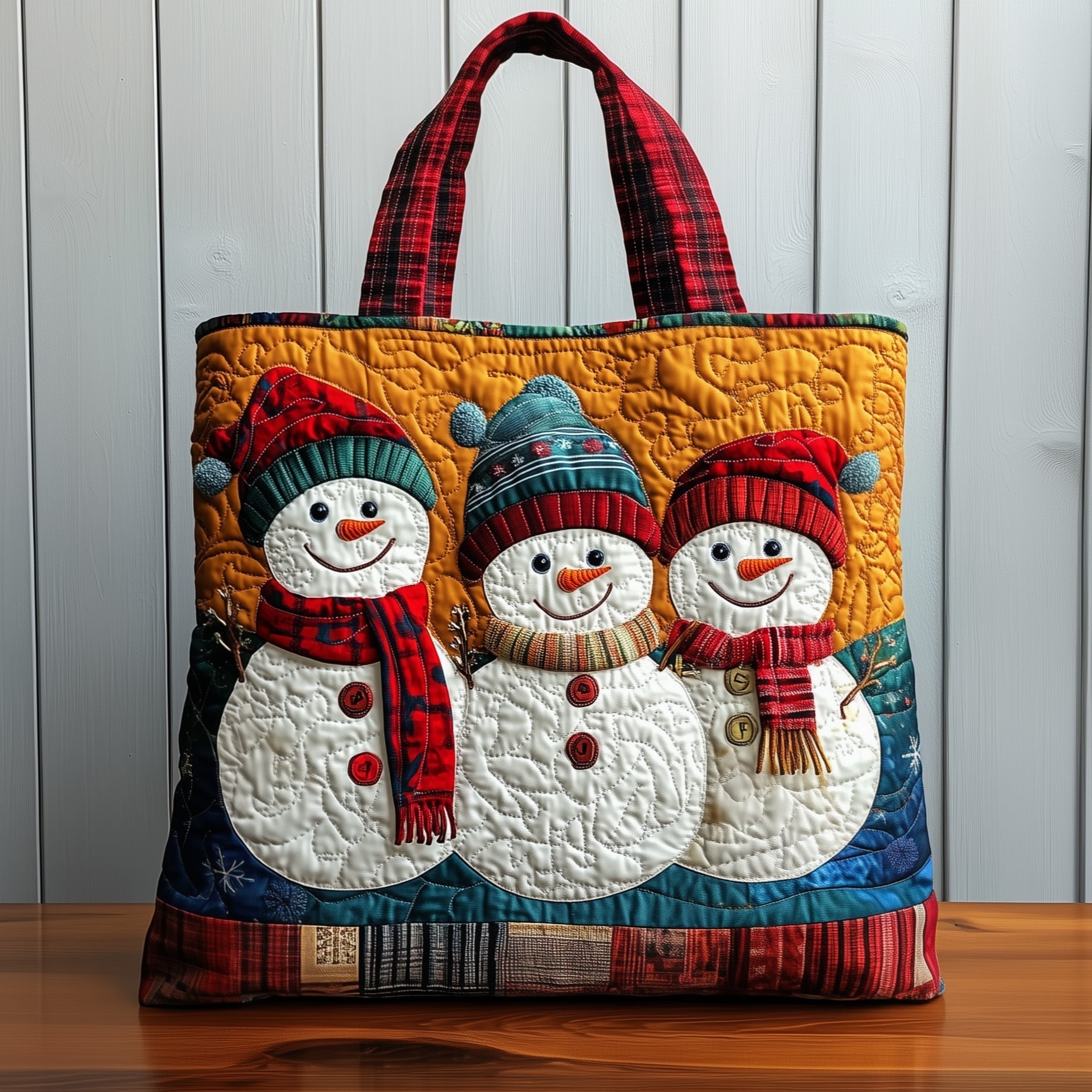 Snowman Lane Quilted Tote Bag GFTOMA5299