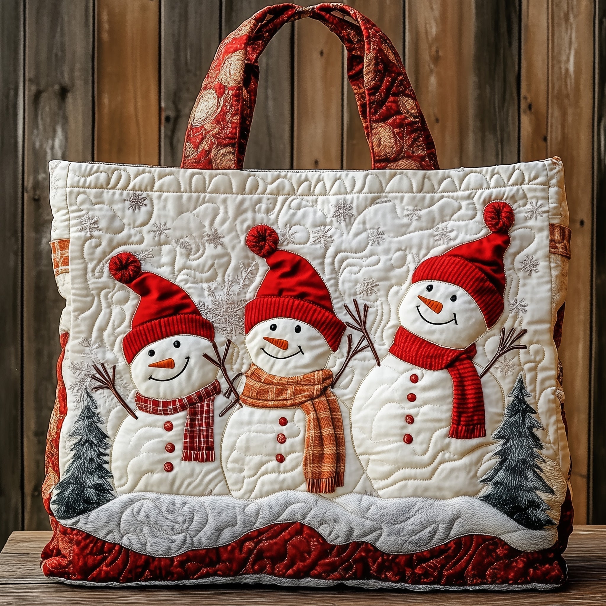 Snowman Lane Quilted Tote Bag GFTOMA5304