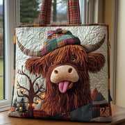 Highland Cow Quilted Tote Bag GFTOMA7555