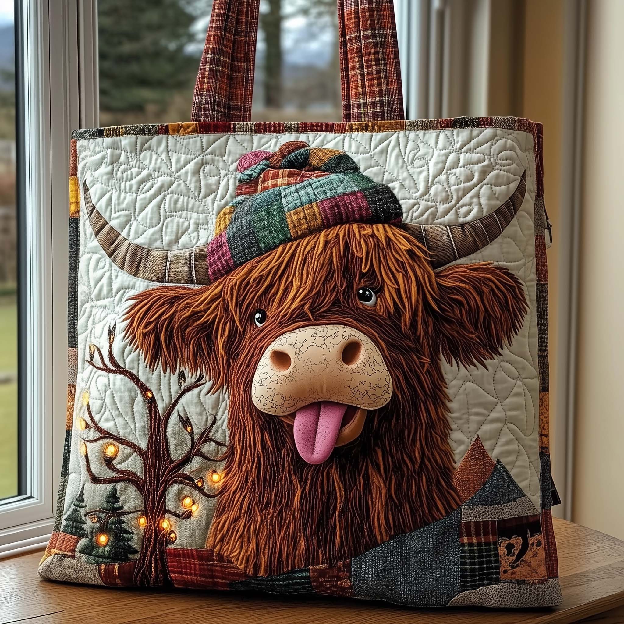 Highland Cow Quilted Tote Bag GFTOMA7555