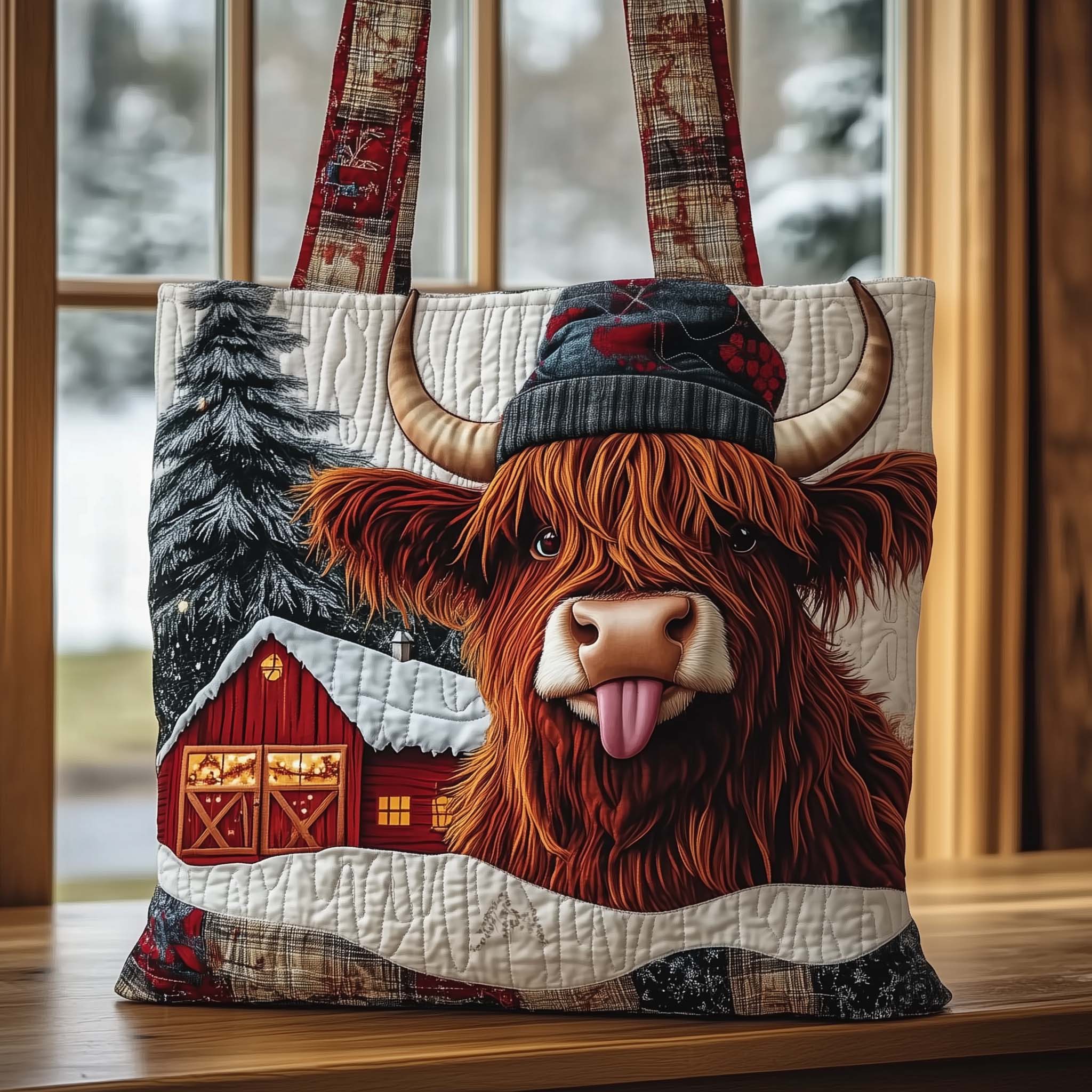 Highland Cow Quilted Tote Bag GFTOMA7556