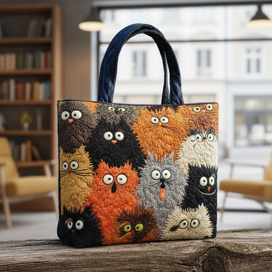 Cat Purrs Quilted Tote Bag GFTOMA8384