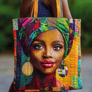 Black Queen Quilted Tote Bag GFTONL4590