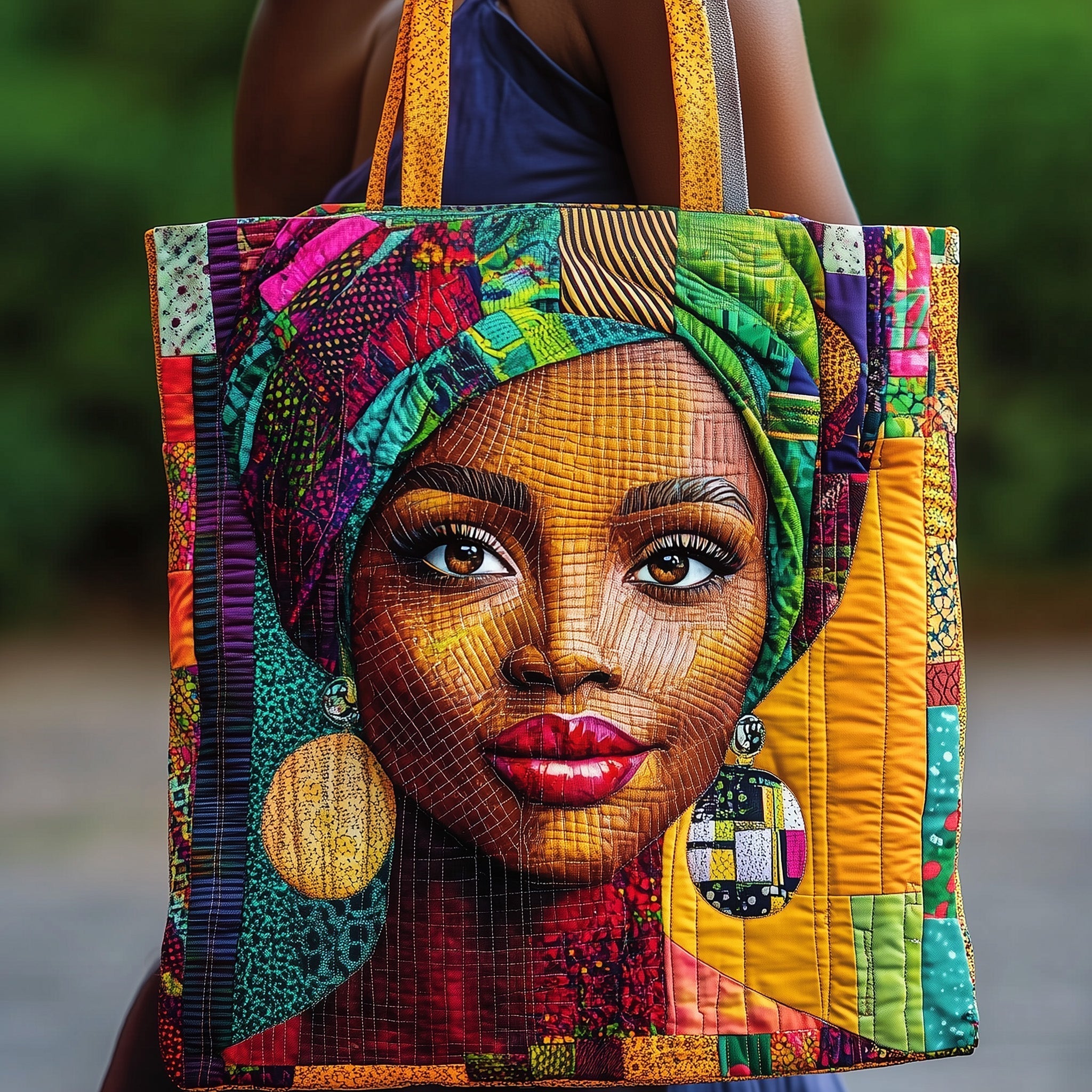 Black Queen Quilted Tote Bag GFTONL4590