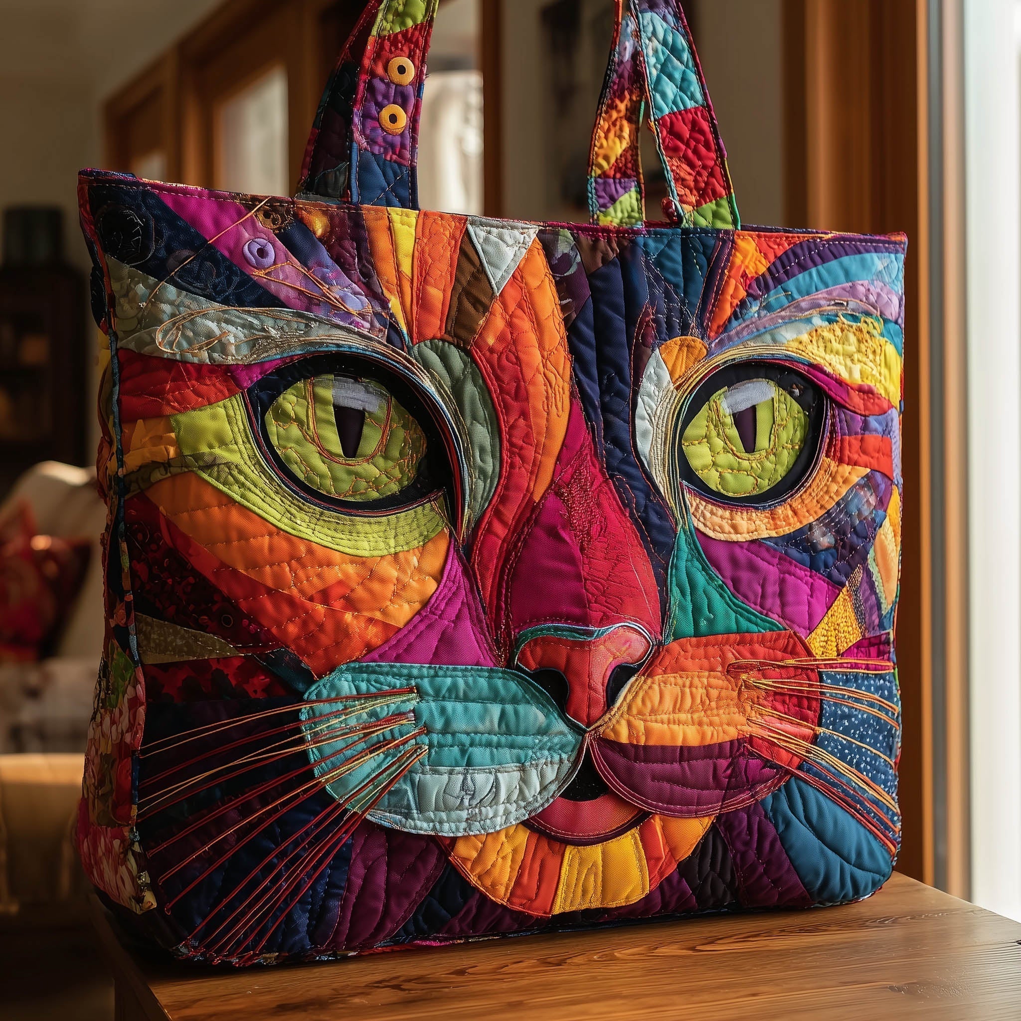 Funky Cat Quilted Tote Bag GFTONL5017