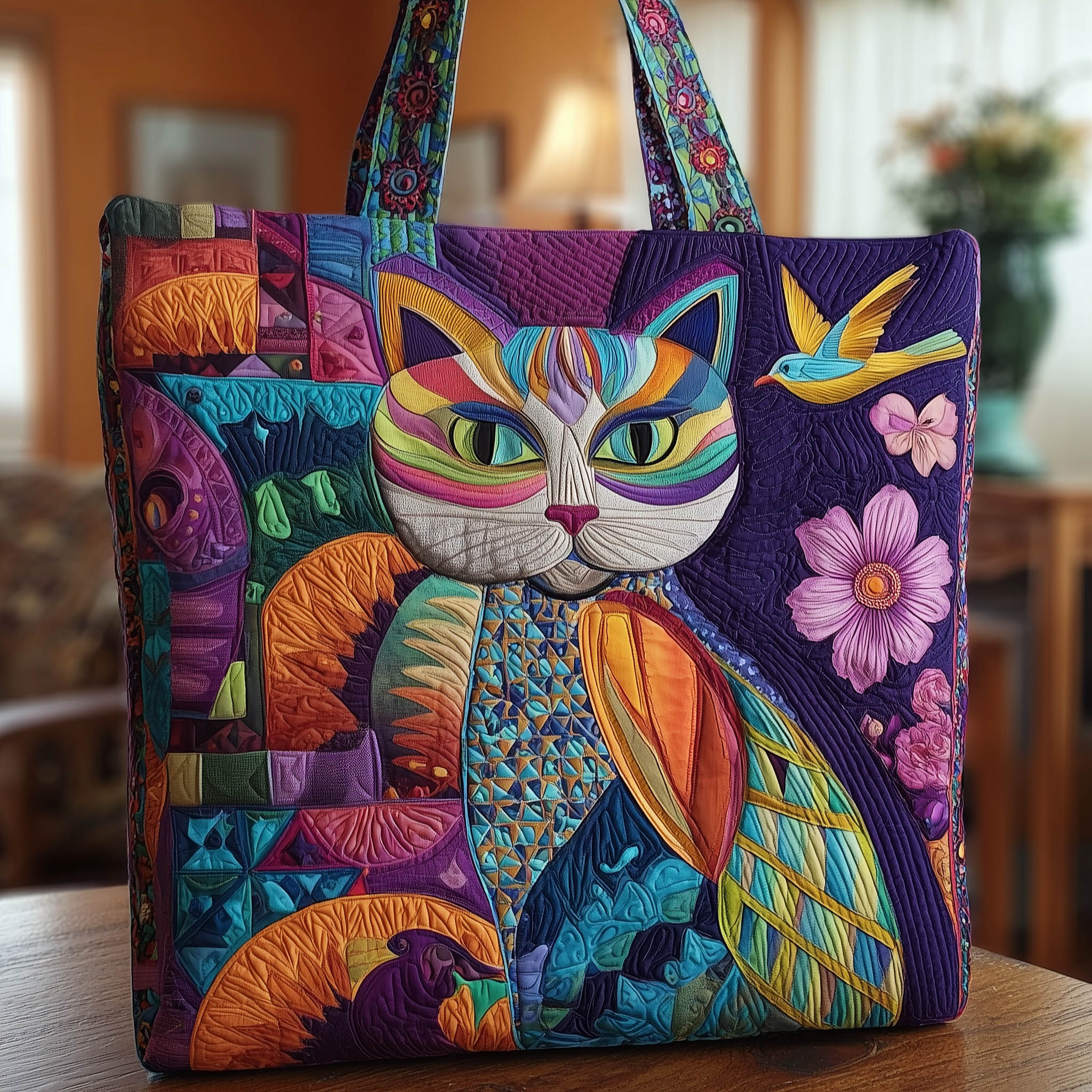 Lady Cat Quilted Tote Bag GFTONL5021
