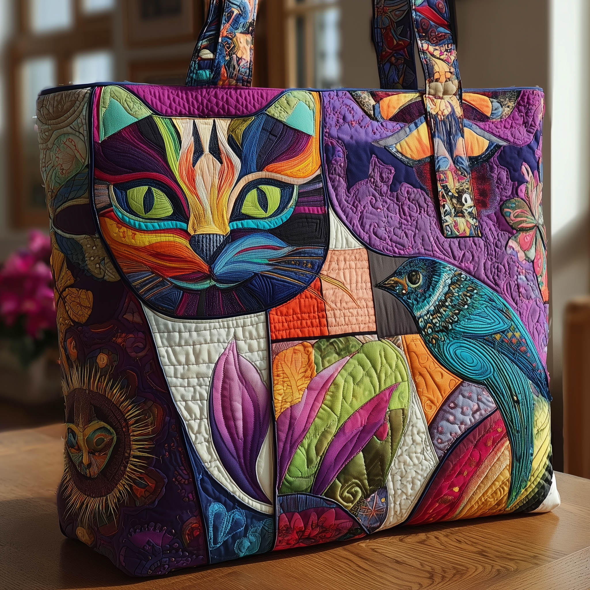 Lady Cat Quilted Tote Bag GFTONL5024