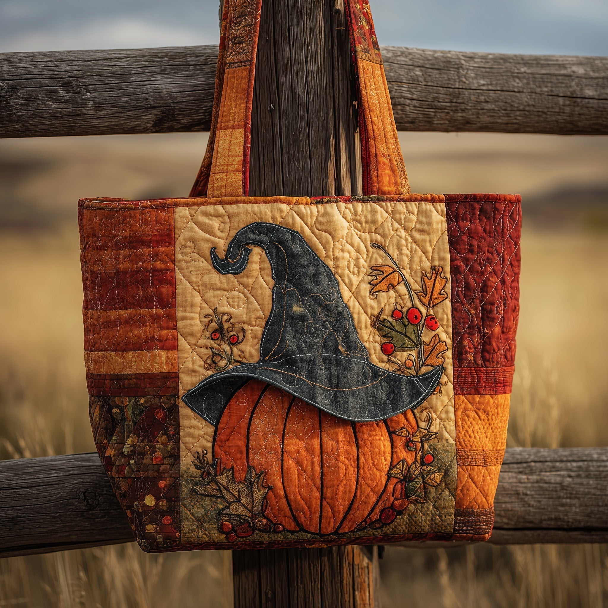 Witch Pumpkin Quilted Tote Bag GFTONL5282